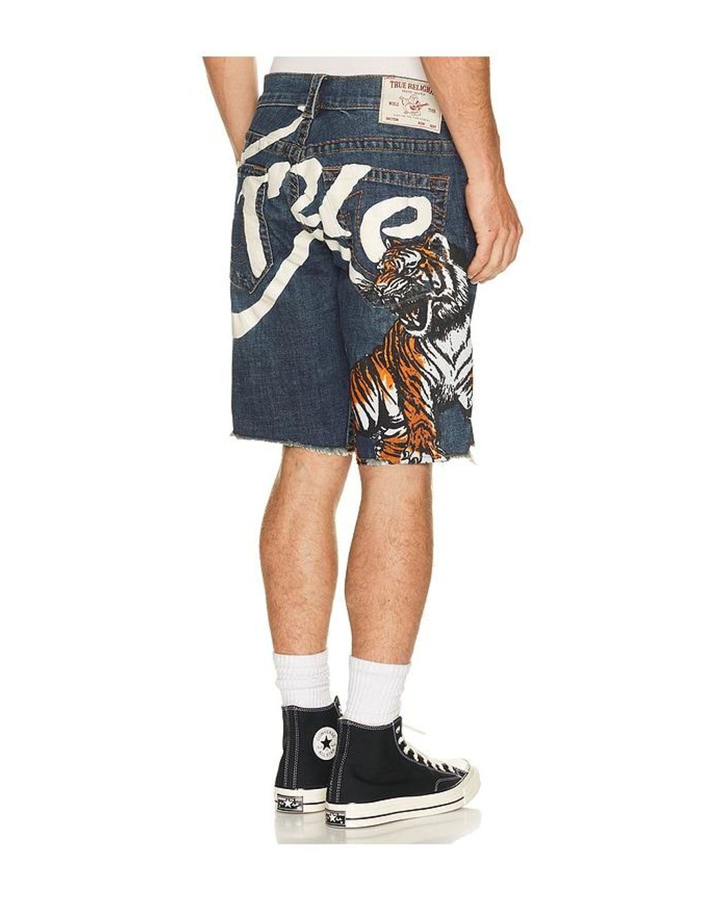 True Religion Multicolor Ricky Big T Undone Hem Shorts for men