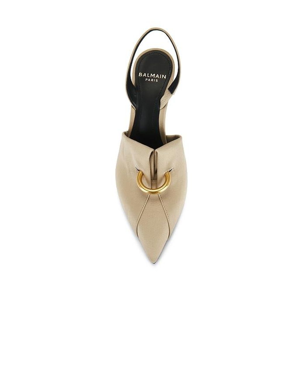 Balmain White Piercing Slingback Pump