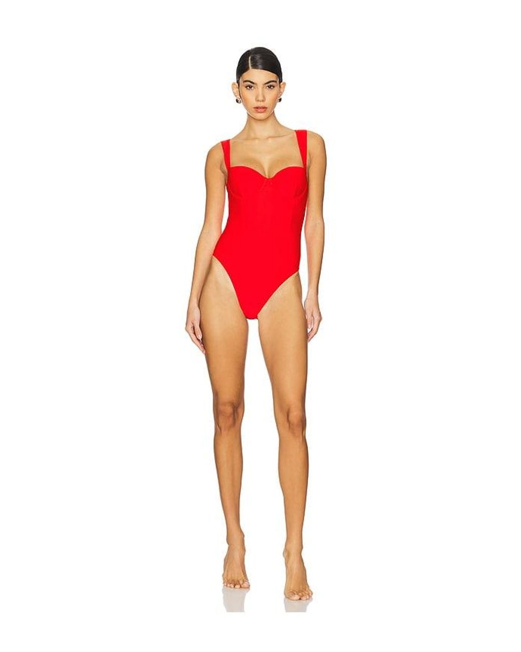 Jonathan Simkhai Red Kyle Bustier One Piece