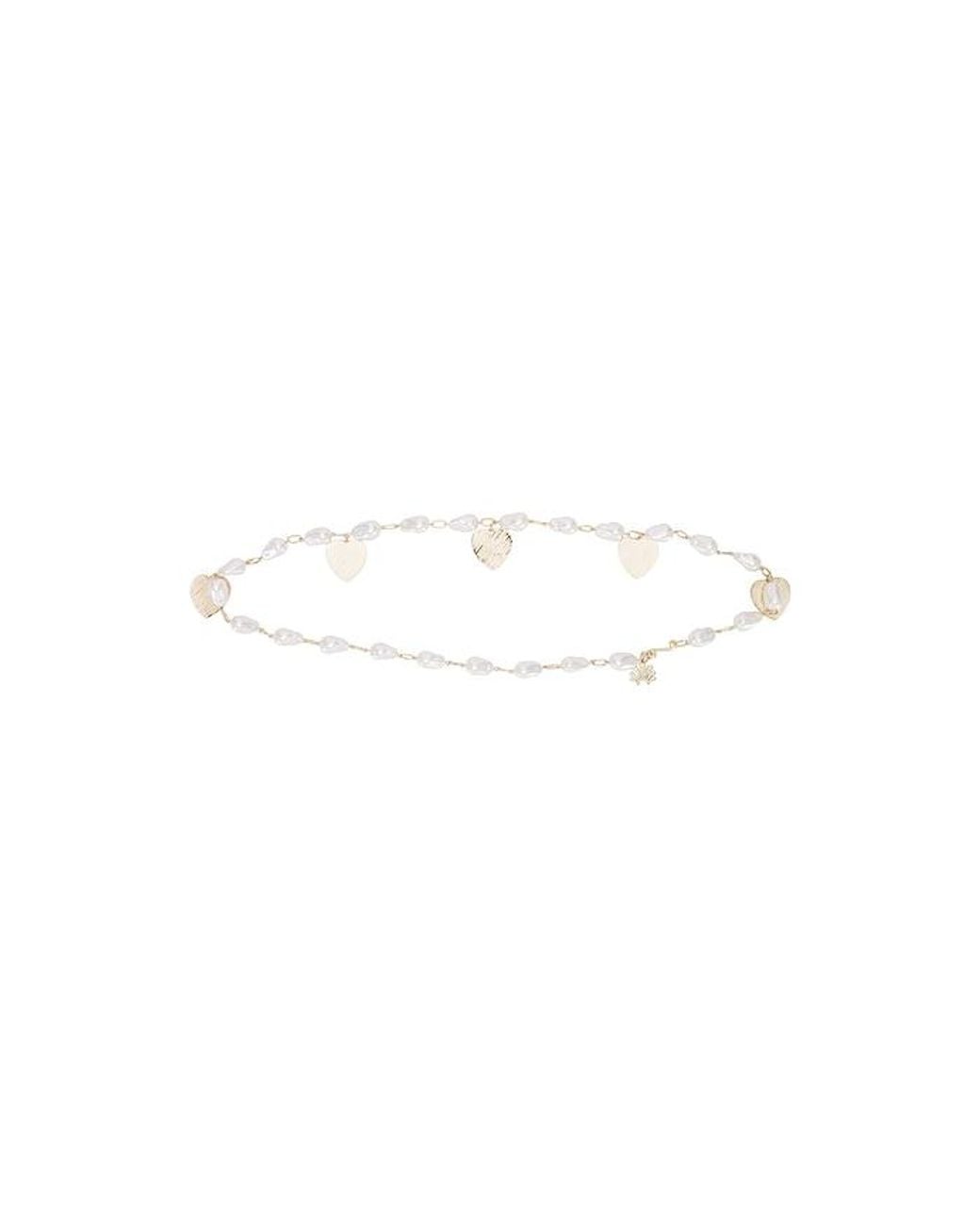 Lele Sadoughi Black Heart Charm Chain Belt