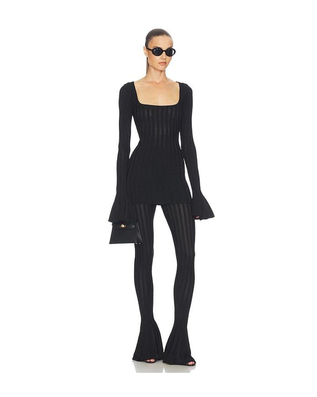 Helsa Black Kayleigh Flared Tunic