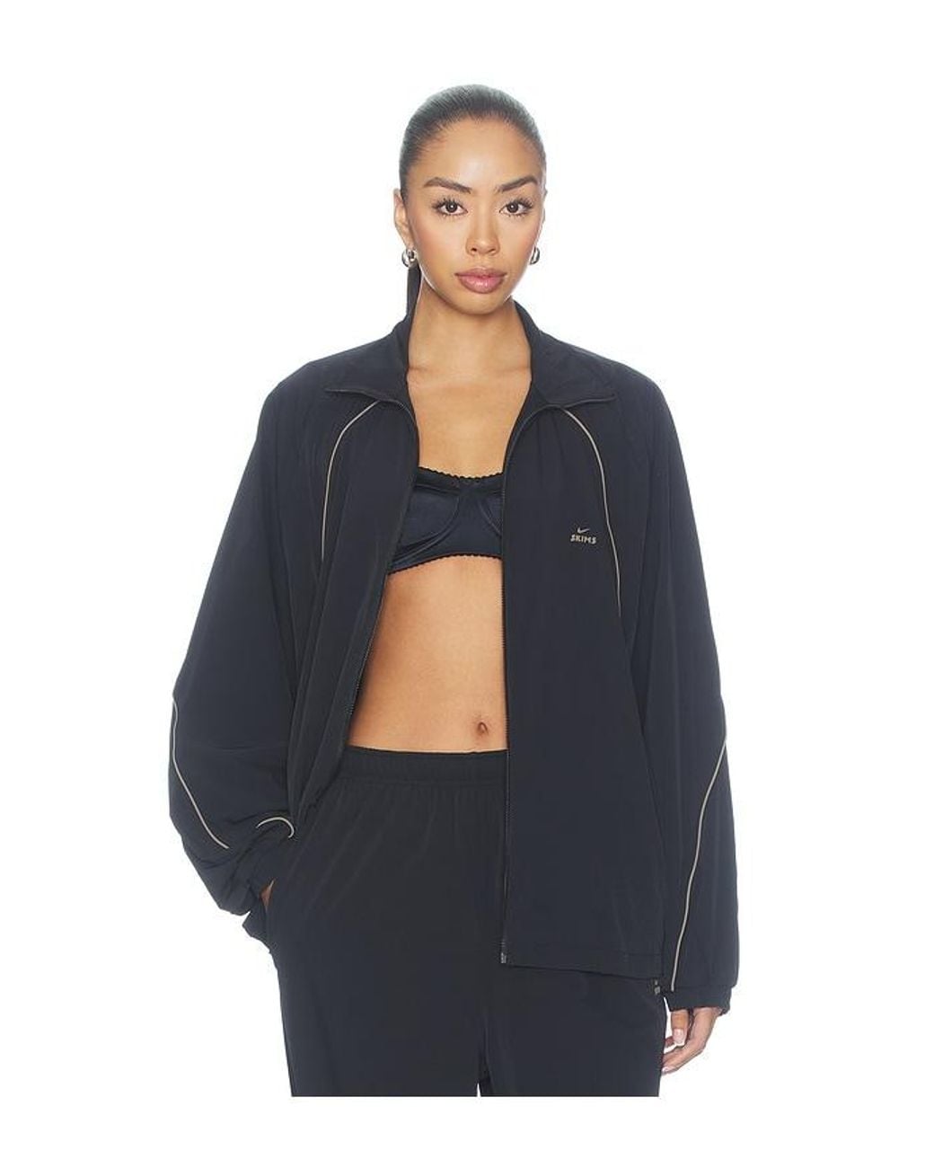 NikeSKIMS Blue Stretch Nylon Oversize Jacket