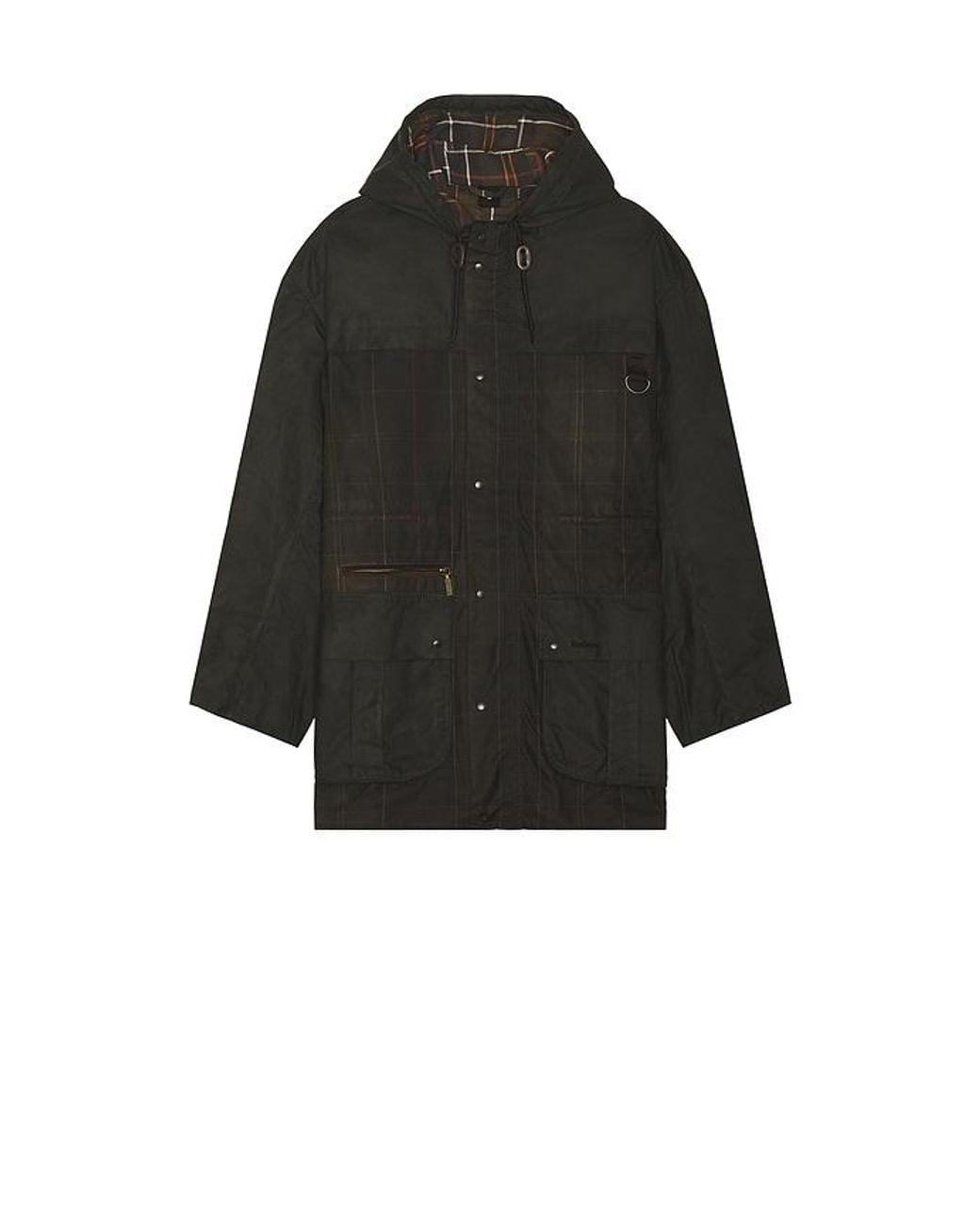 Barbour Black Icons Tartan Durham Wax Jacket for men