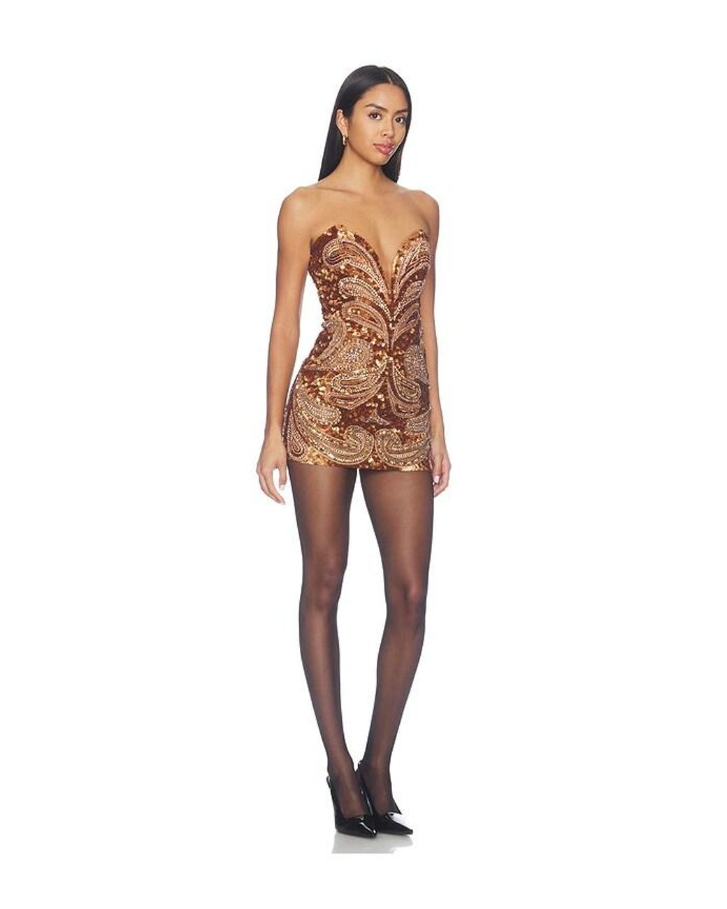 retroféte Natural Circe Embroidered Dress