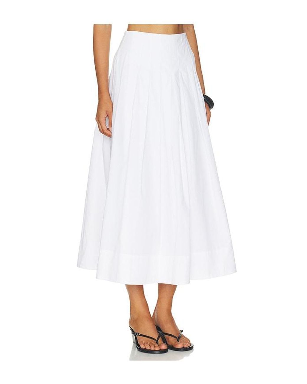 ALIGNE White Julie Pleated Poplin Skirt