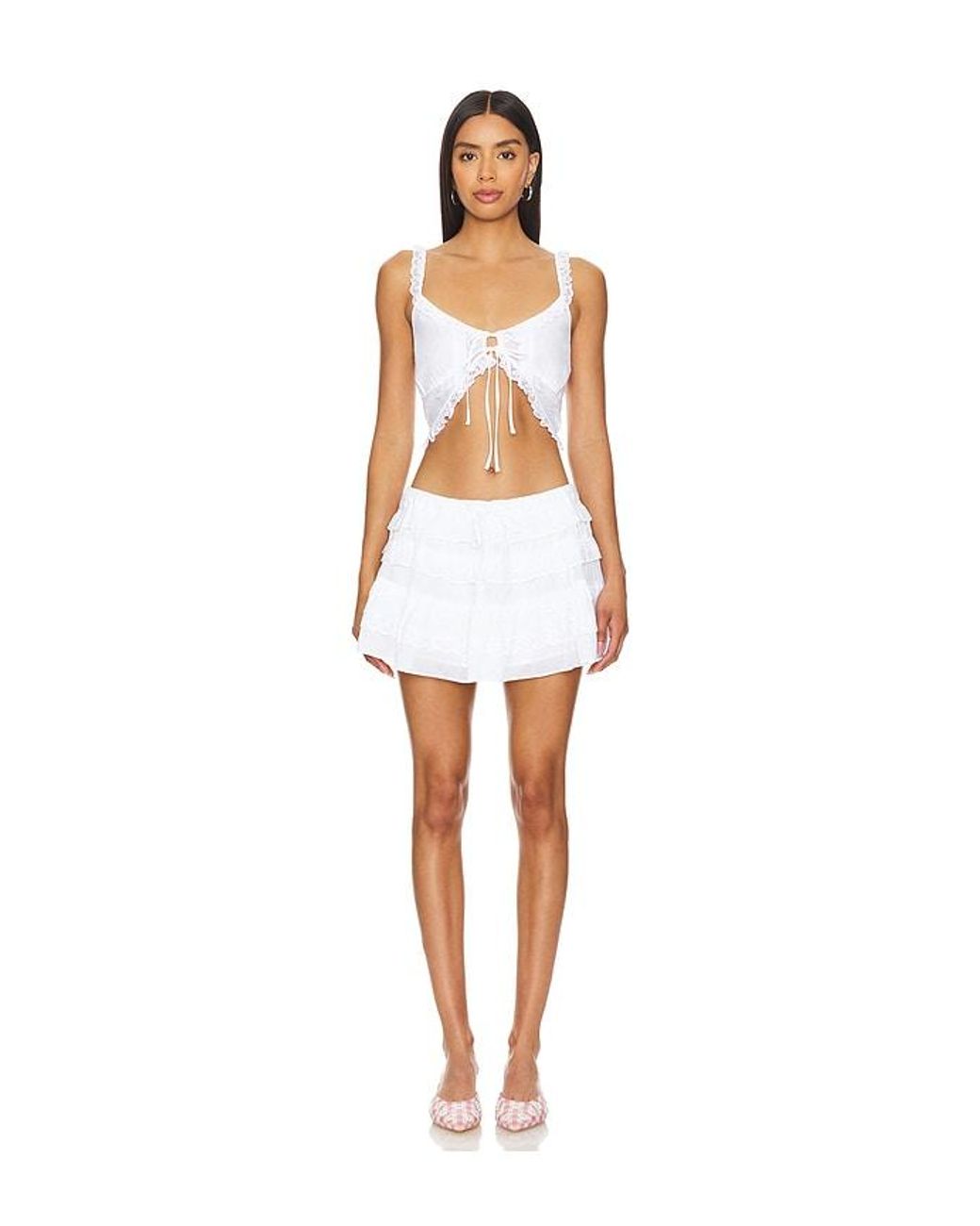 MAJORELLE White Ashlen Mini Skirt