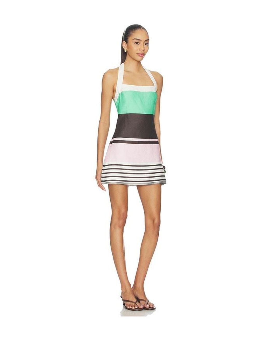 ROAME. Multicolor Maya Mini Halter Dress