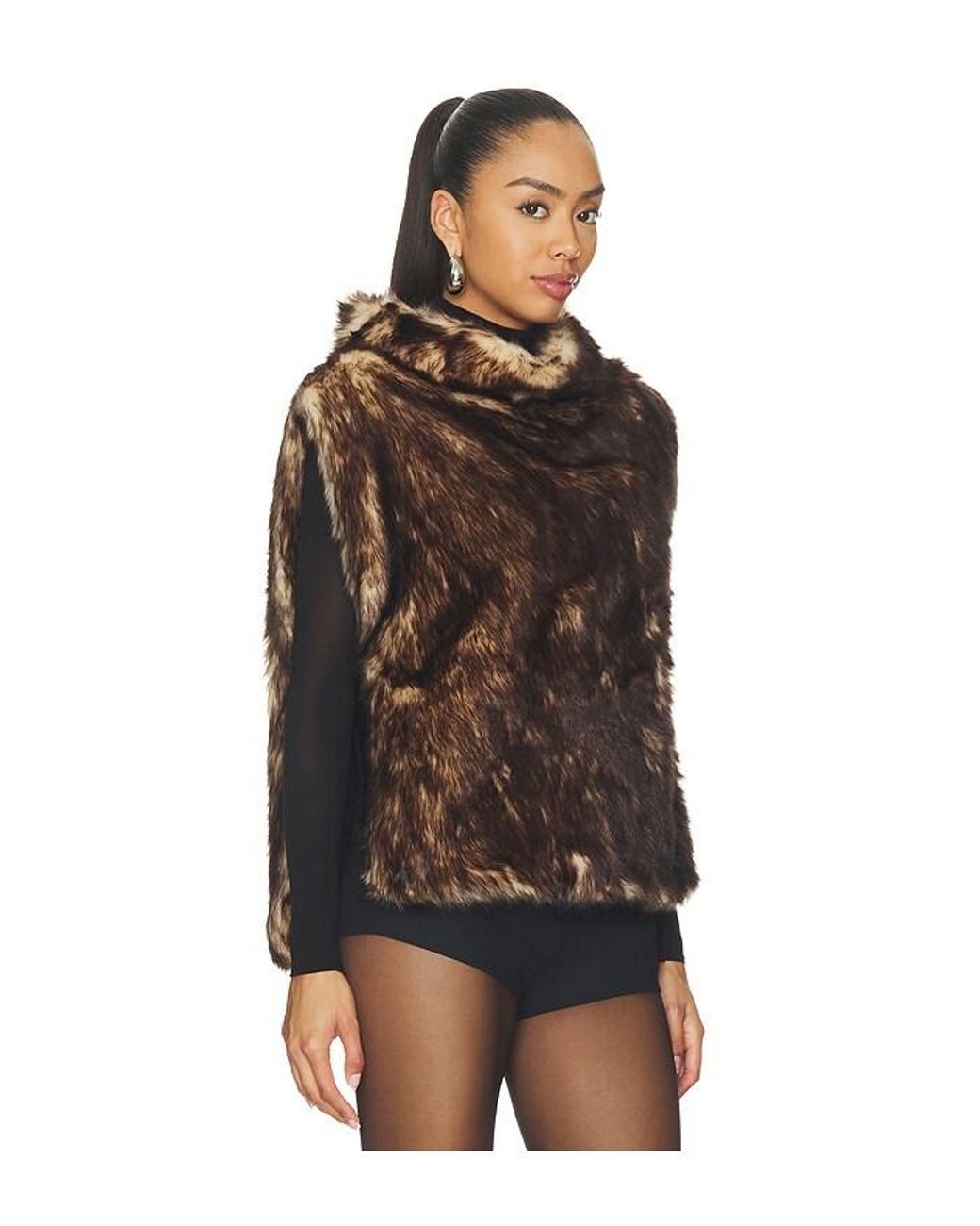 Unreal Fur Black Highlander Faux Fur Vest