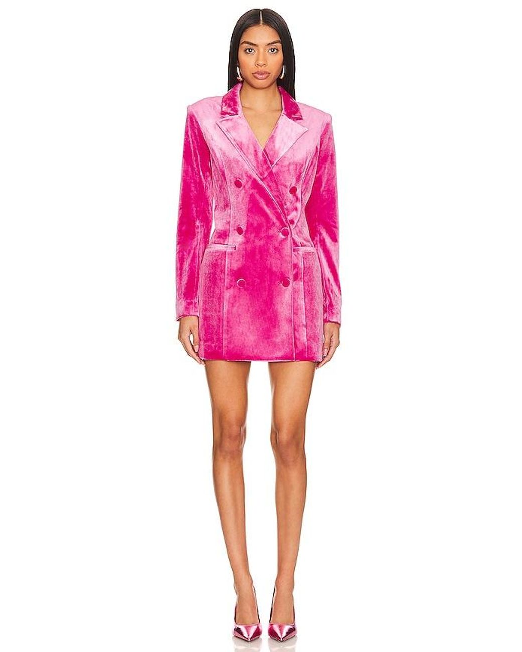 GOOD AMERICAN Velvet Exec Blazer Dress in Pink Lyst UK