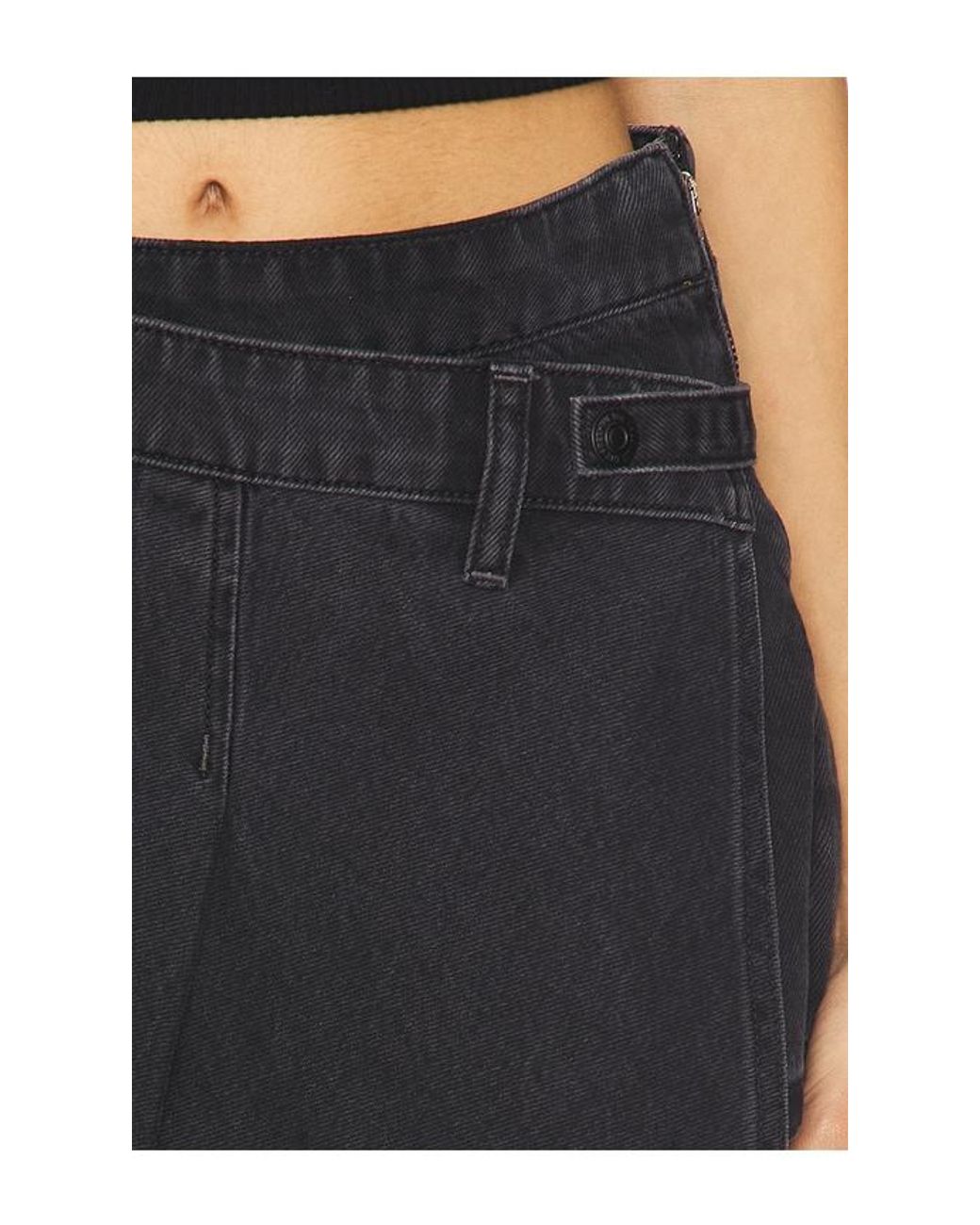 Free People Black X We The Free Stephie Denim Skort