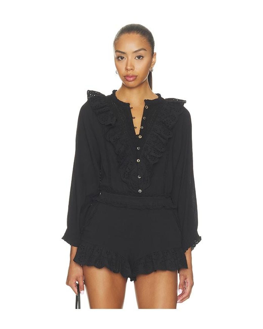 Show Me Your Mumu Black French Blouse