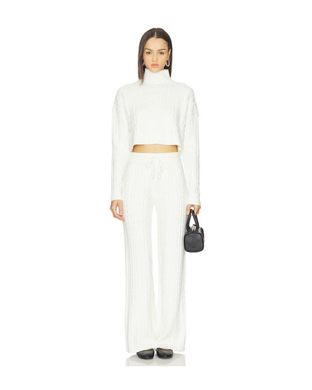 WellBeing + BeingWell White Juno Cable Knit Pant