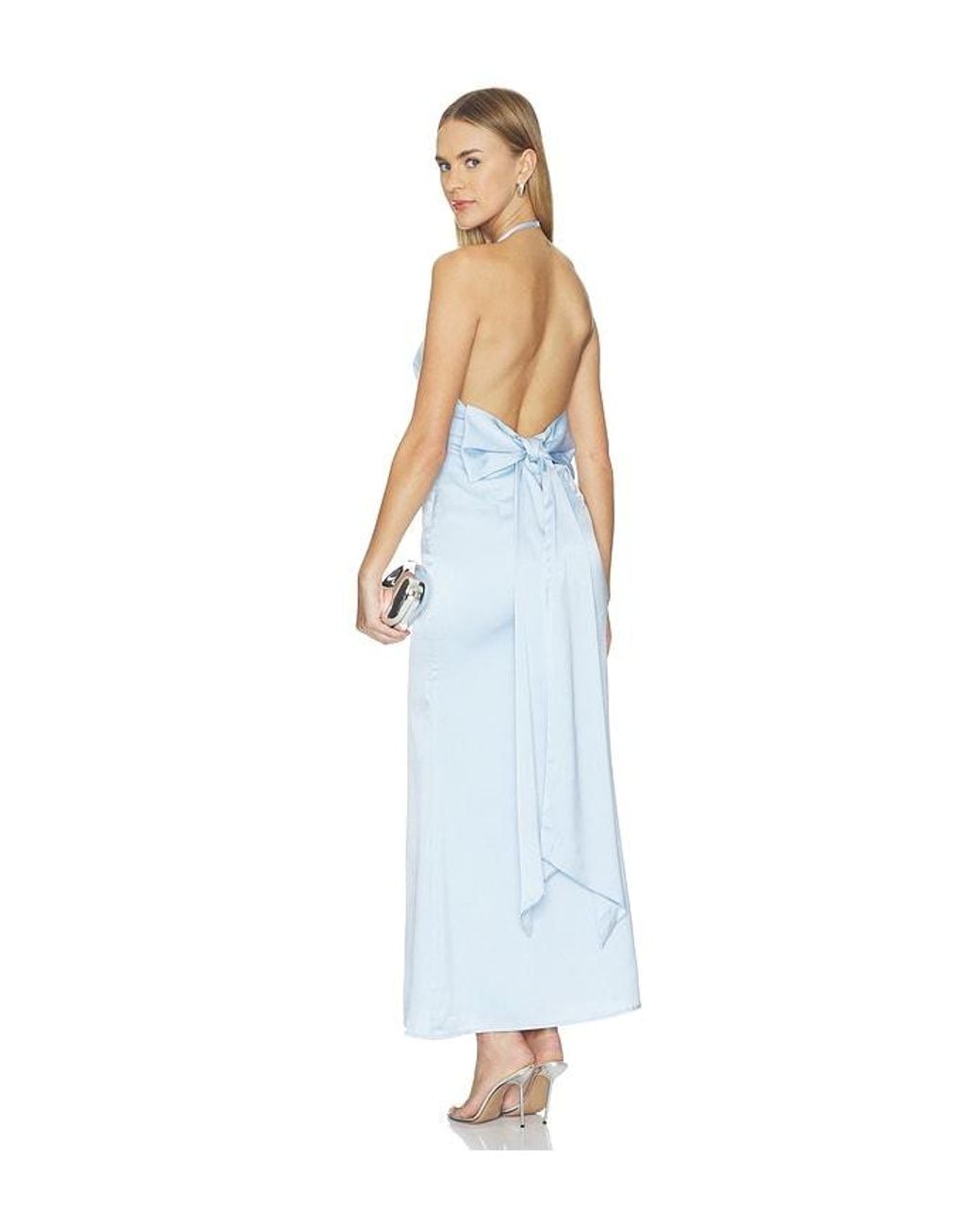 MORE TO COME White Piper Bow Back Gown