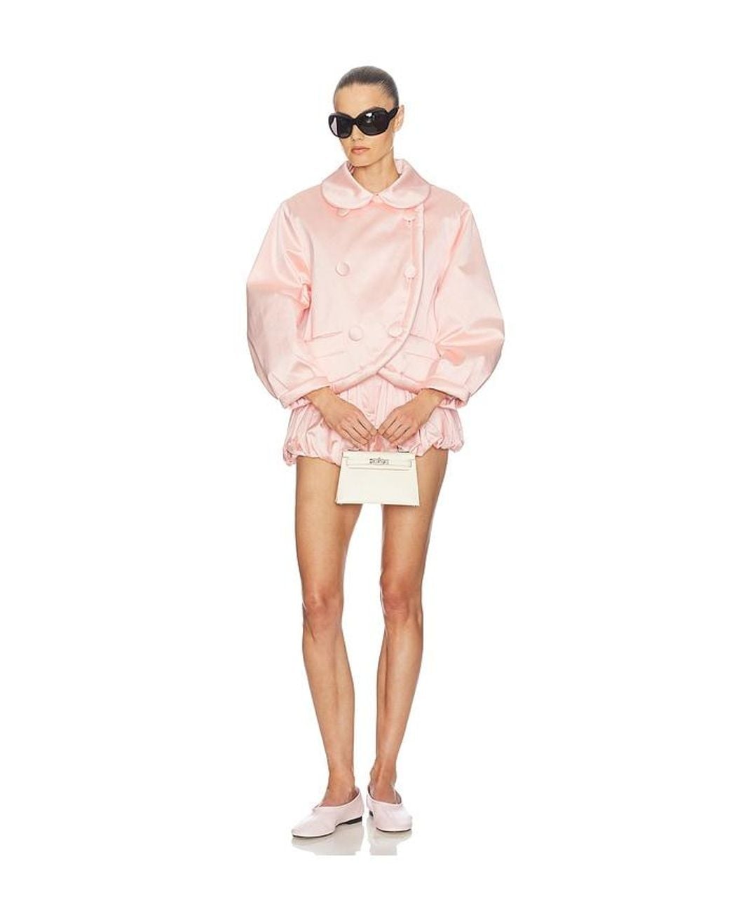 Helsa Pink Sateen Puff Jacket