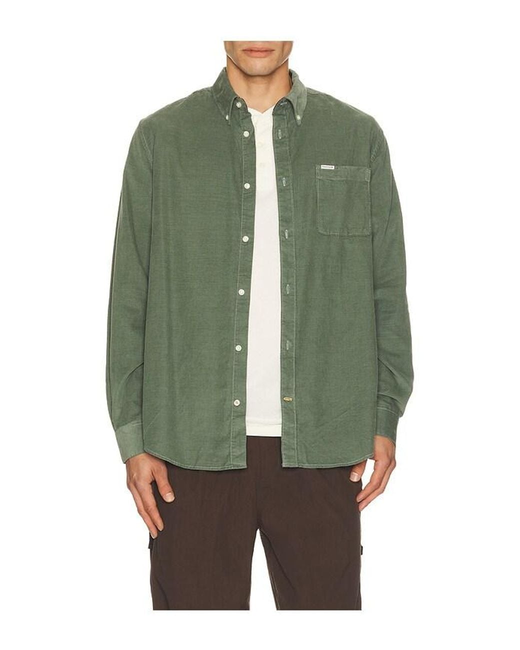 Barbour Green Ramsey Tailored Cord Shirt for men