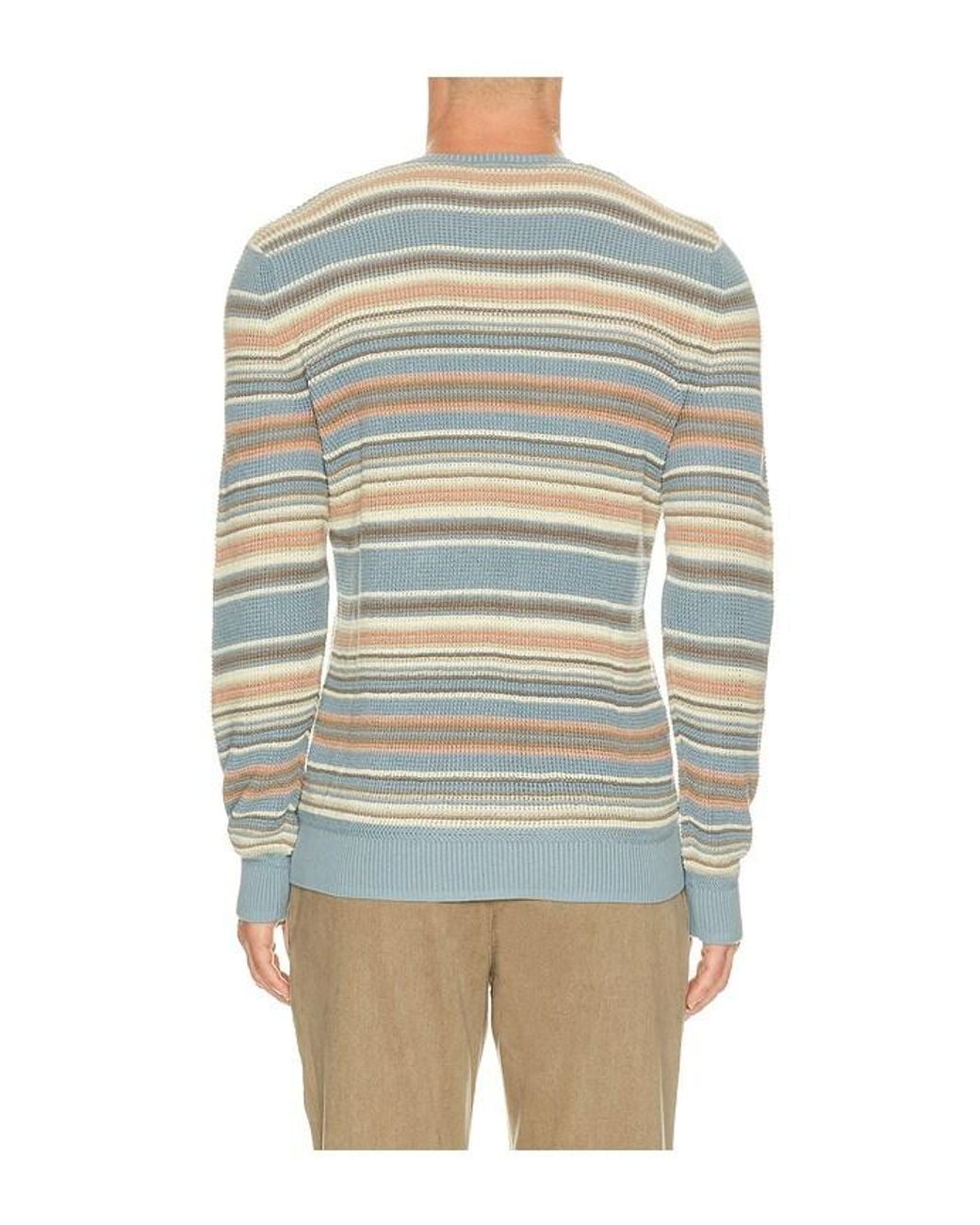 Faherty Brand Blue Sunwashed Crewneck Sweater for men