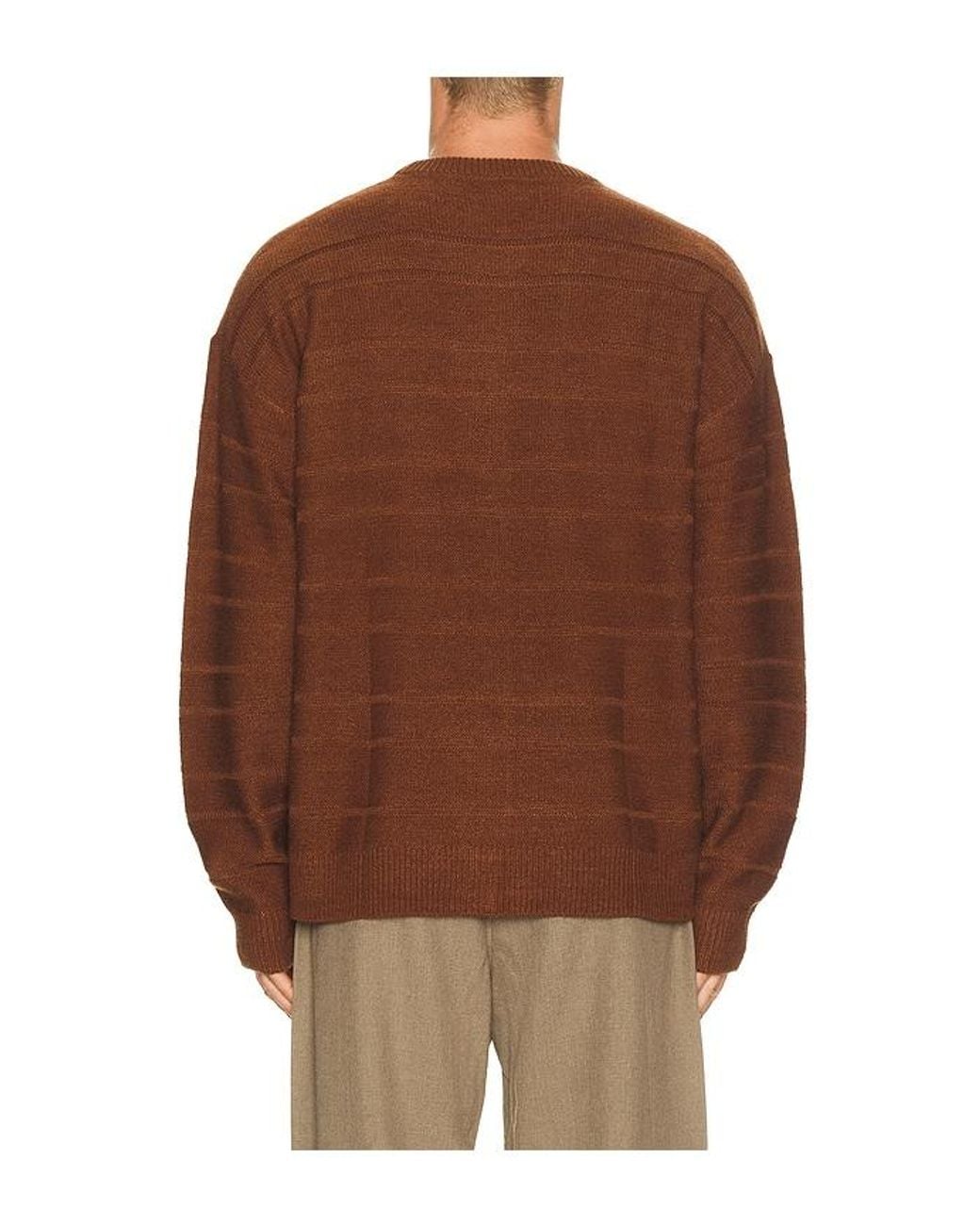 Rhythm Brown Jackson Knit Sweater for men