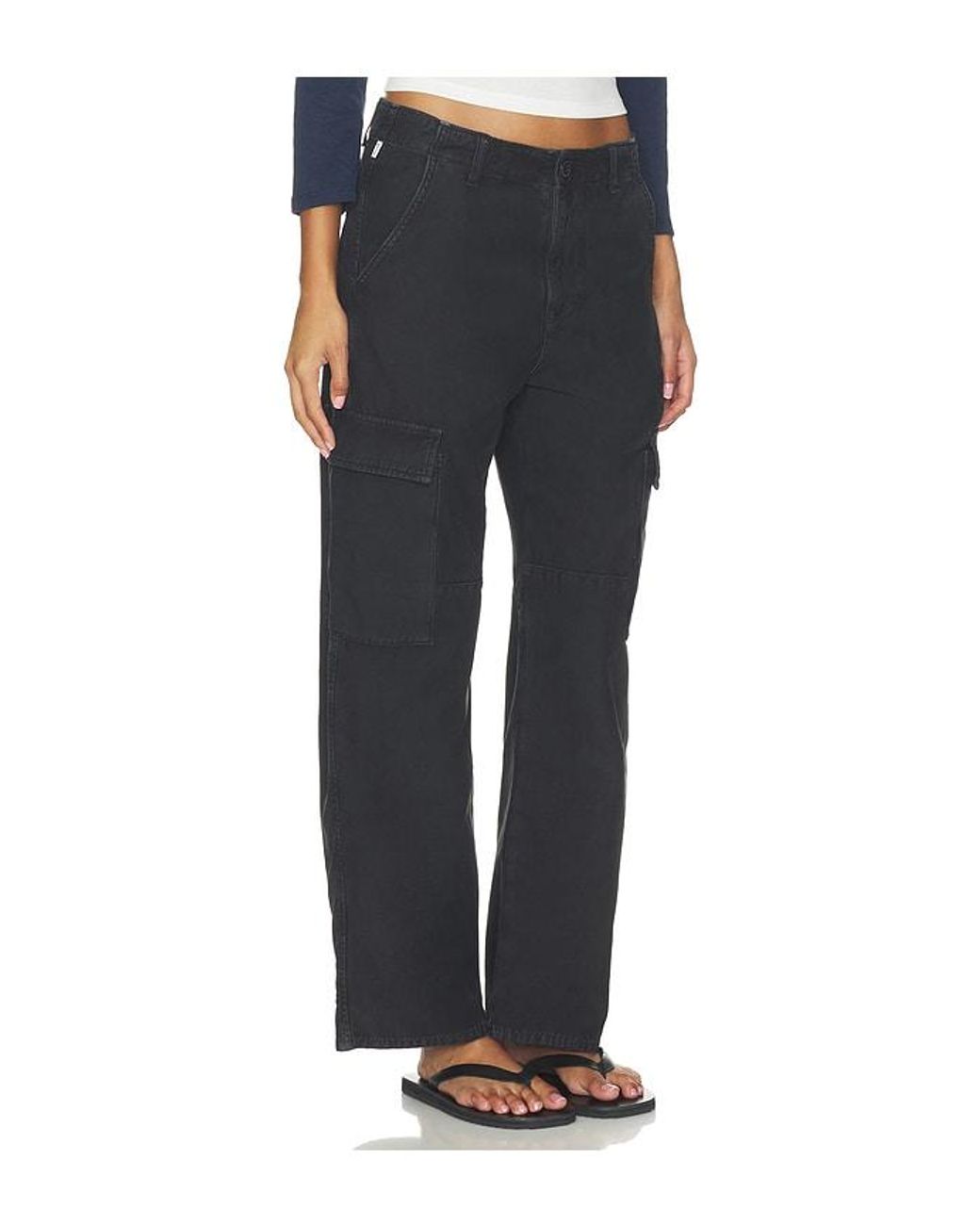Citizens of Humanity Black Esme Cargo Trouser Washed