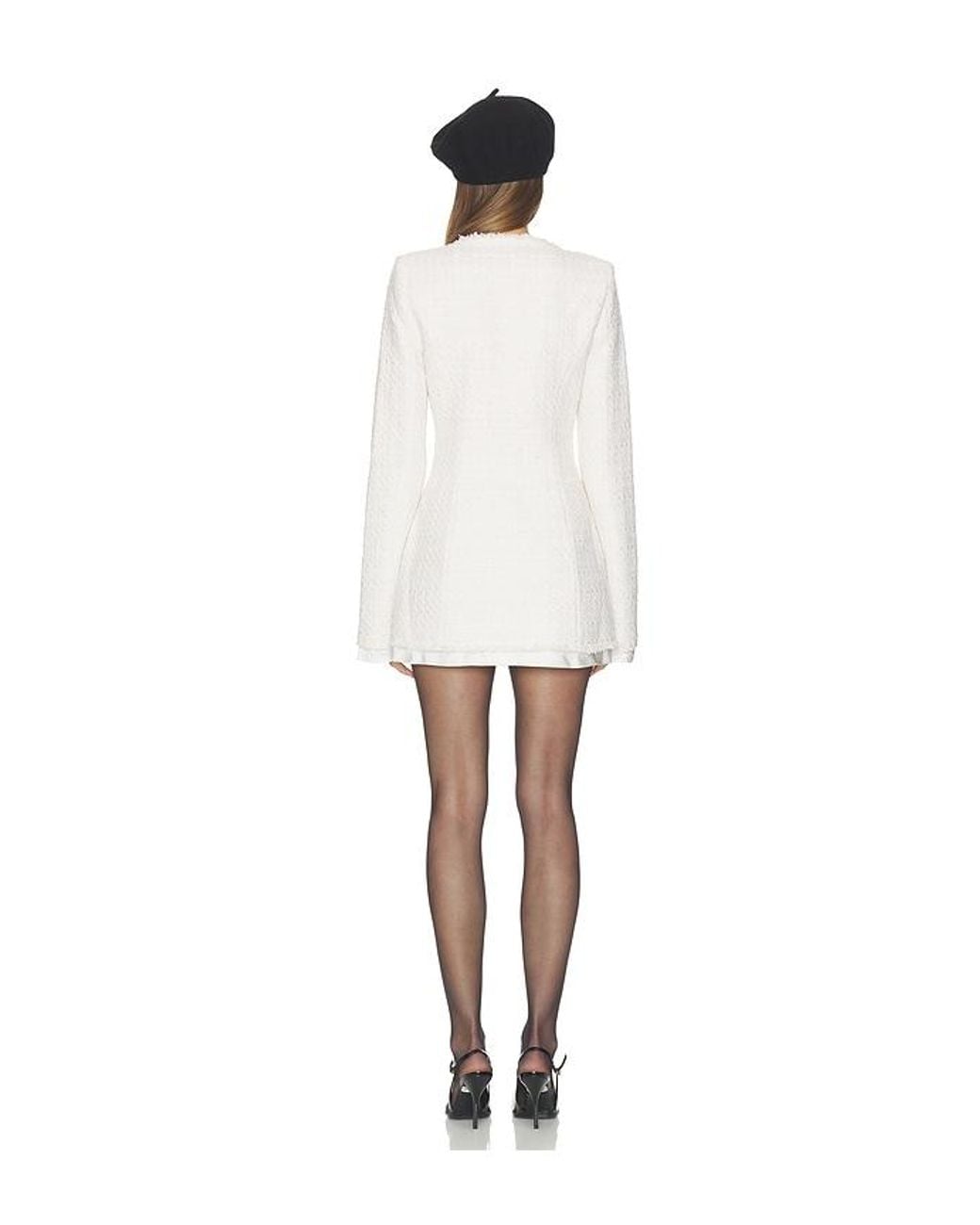 Helsa White Tweed Antoinette Mini Dress