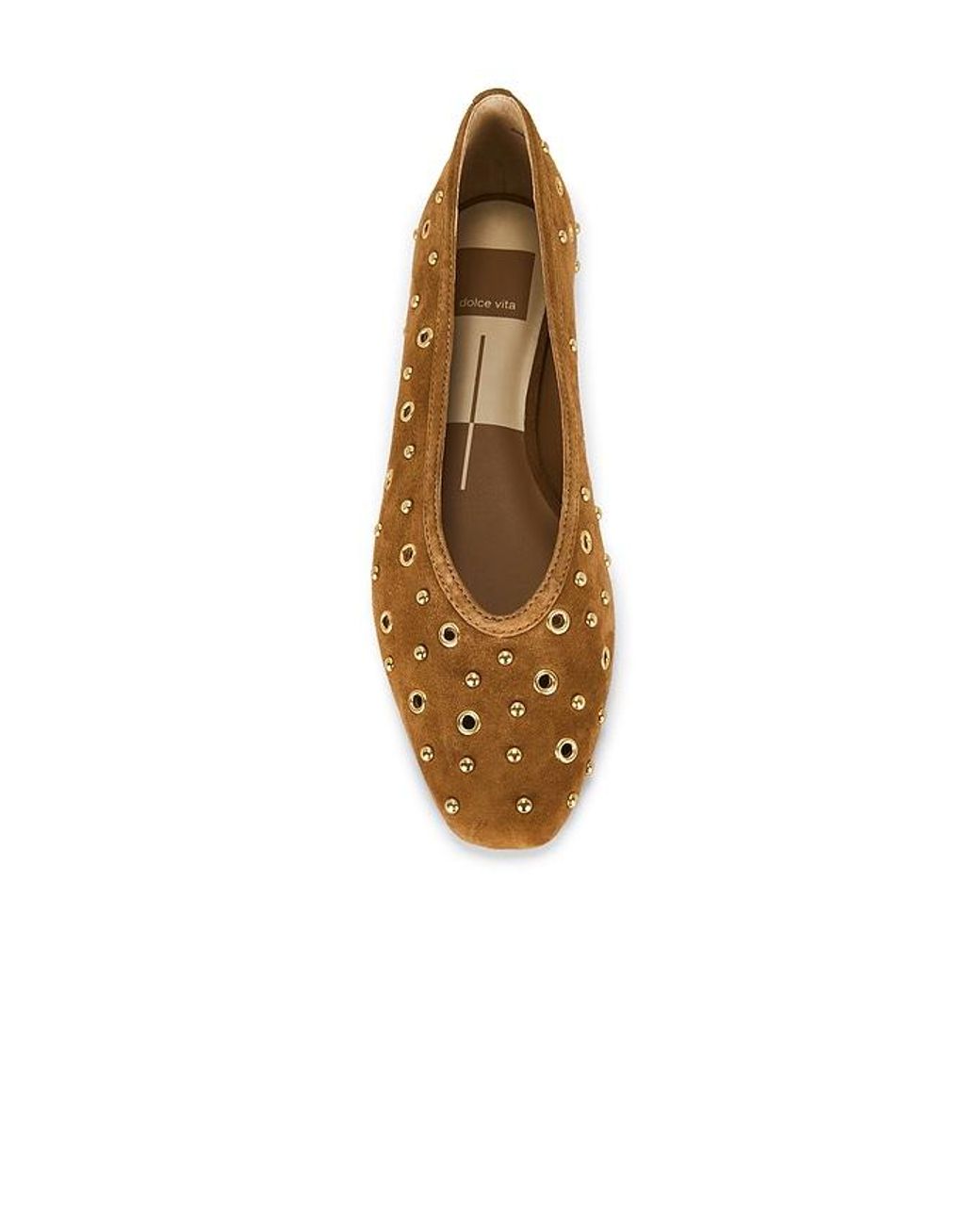 Dolce Vita White Caret Stud Ballet