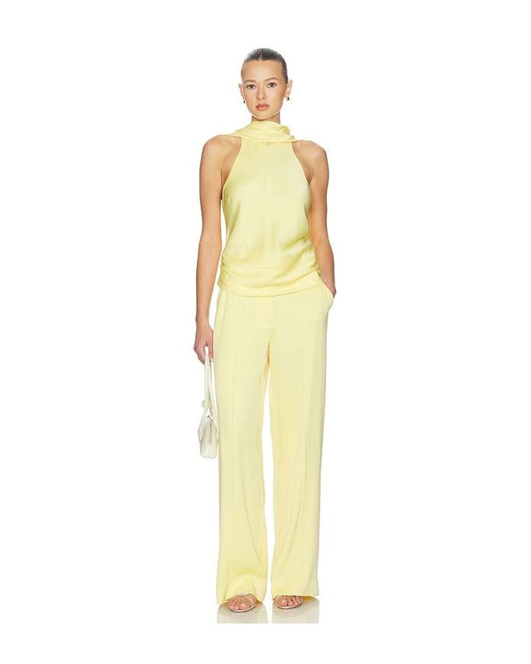 Jonathan Simkhai Yellow Kyra Wide Leg Pant