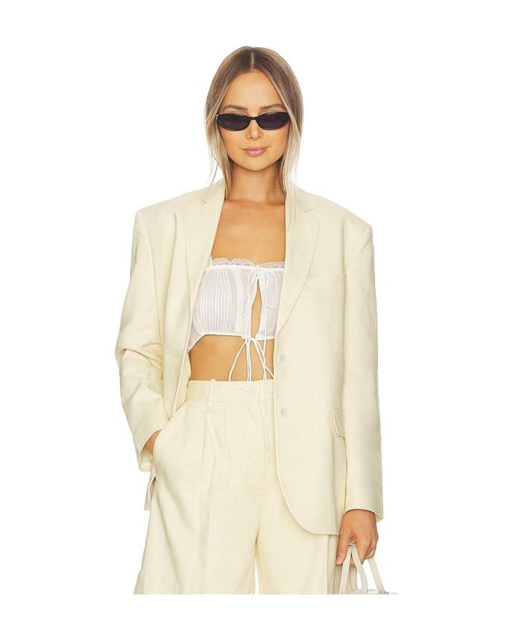 Anine Bing Natural Quinn Blazer