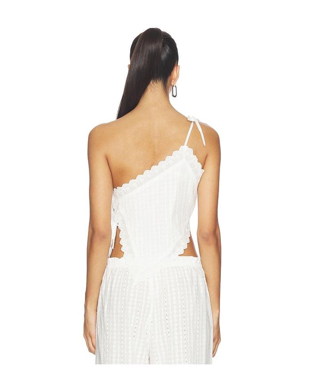 ELCE White Fiora Tie Top