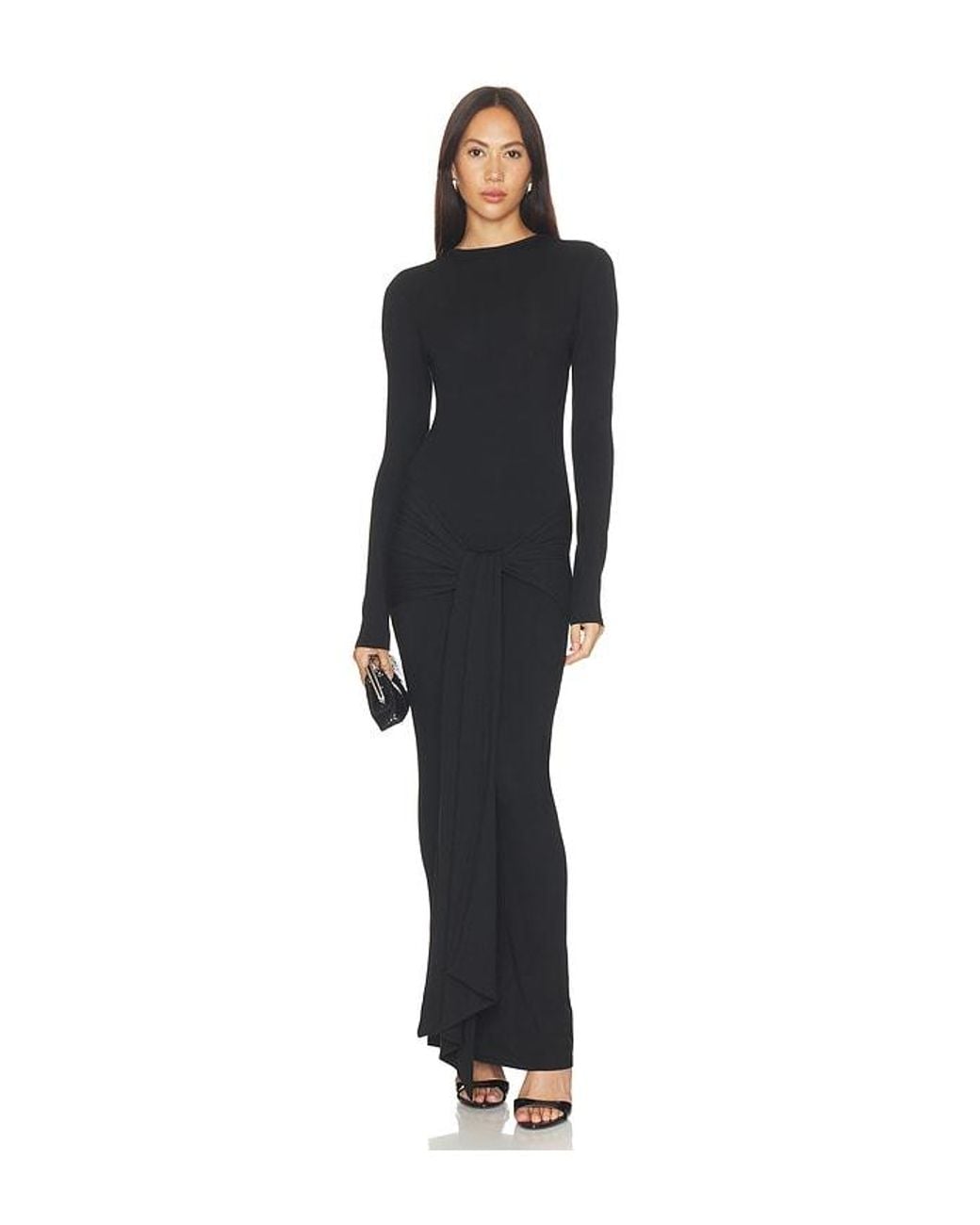 superdown Black Piper Long Sleeve Maxi Dress