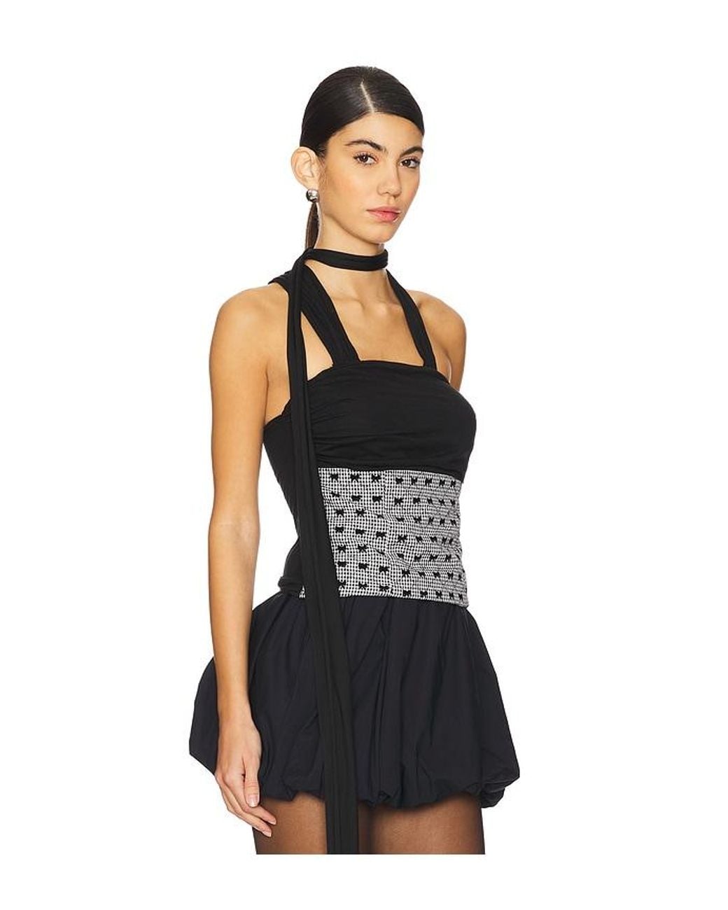 ZEMETA Black Gift Wrap Top