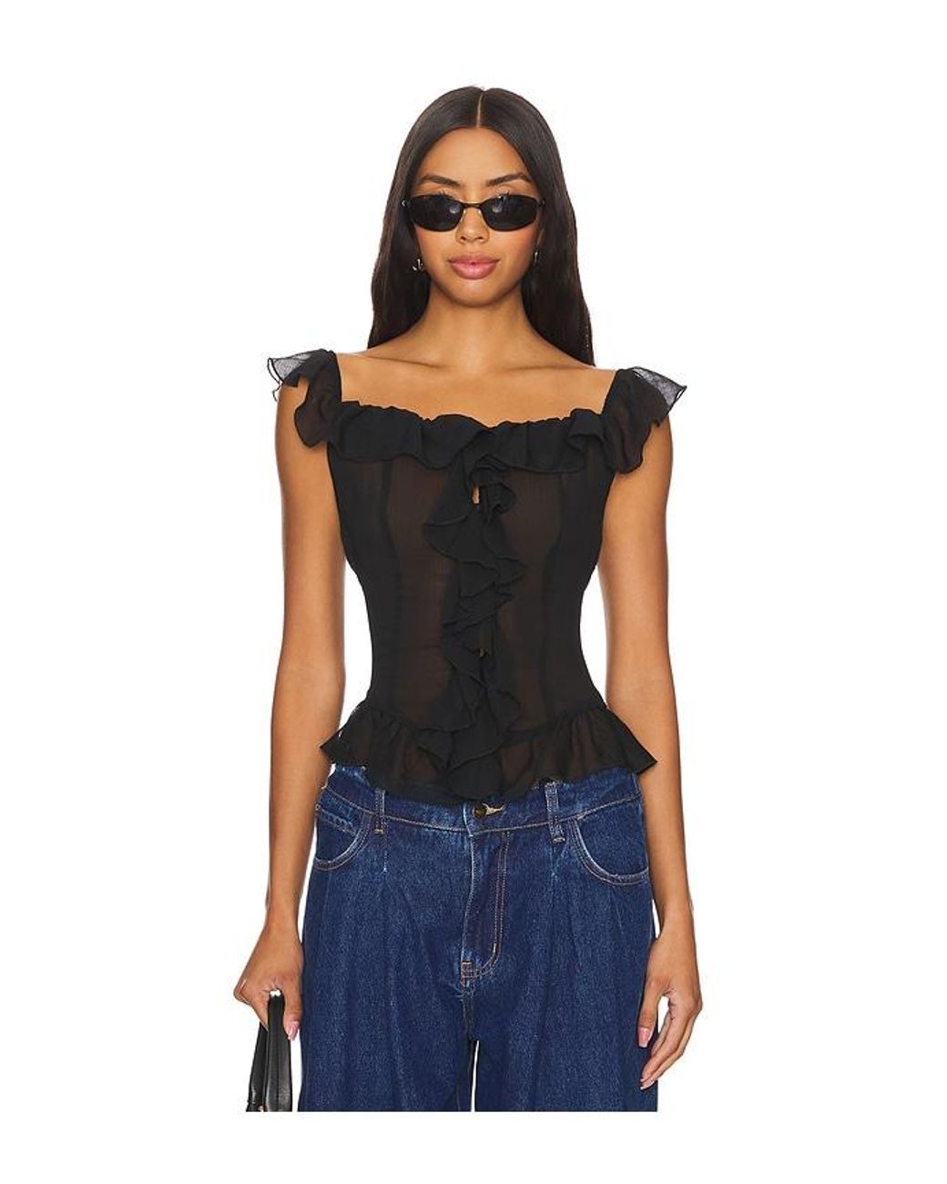 Lioness Blue Timeless Ruffle Top
