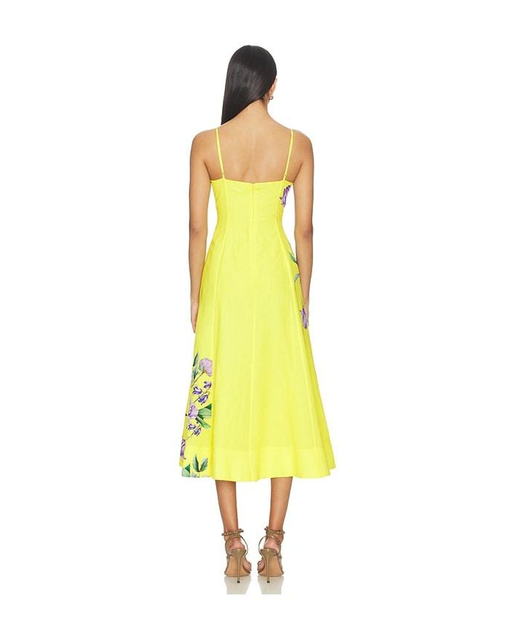 Hemant & Nandita Yellow Paneled Midi Dress