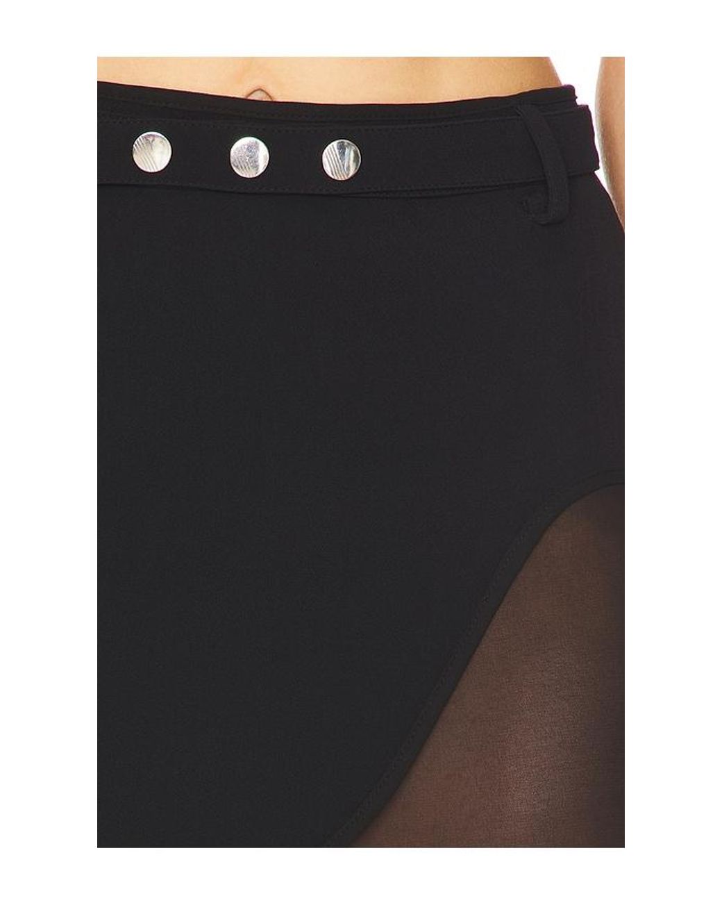 The Attico Black High Cut Mini Skirt