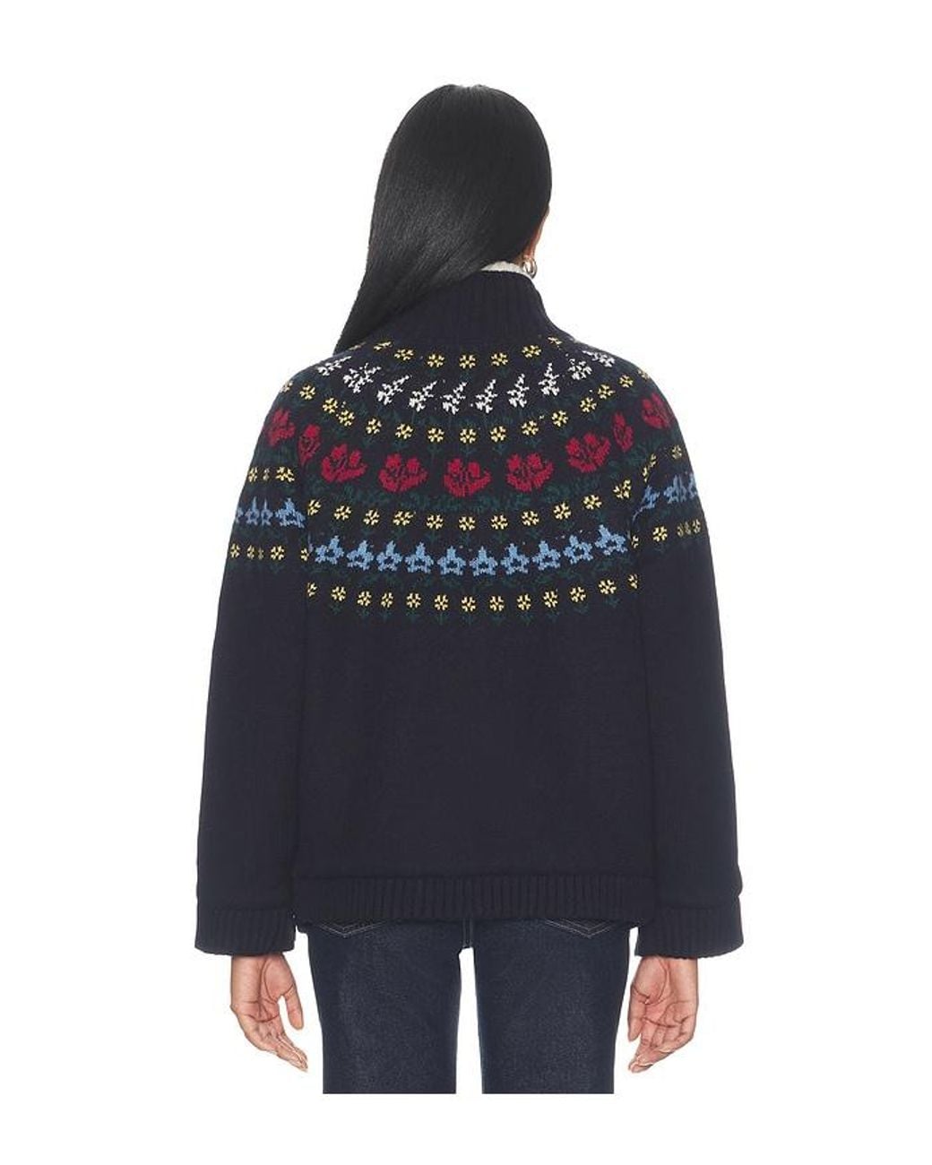 Sea Blue Preston Knit Sherpa Lined Jacket