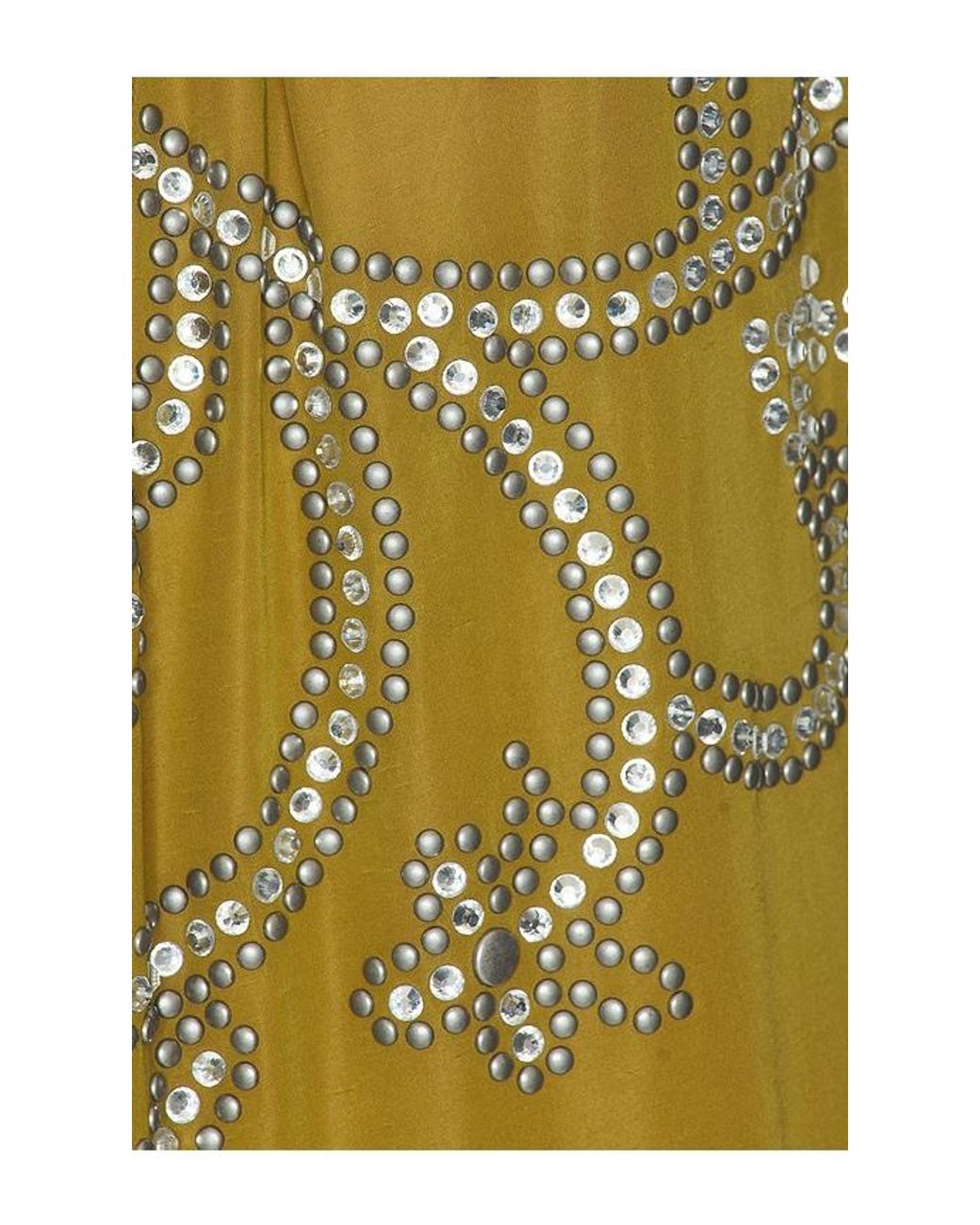 Siedres Yellow Larel Draped Crystal Embellished Dress