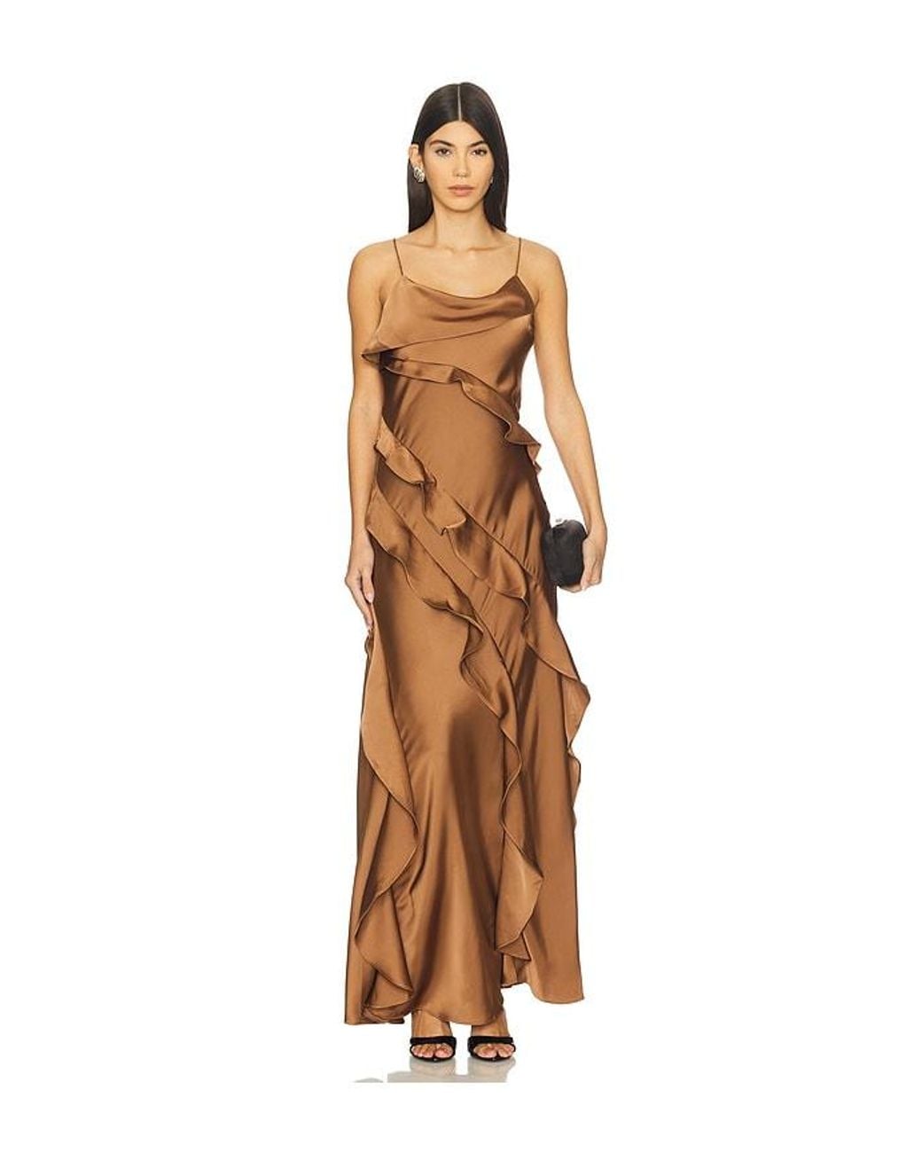 AMUR Multicolor Ellen Ruffle Gown