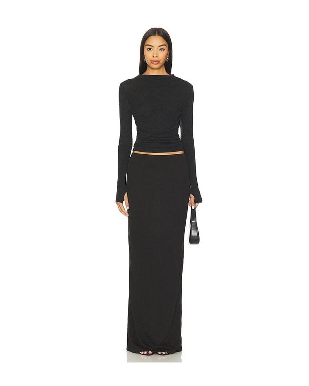 SNDY'S Black Tilde Maxi Skirt