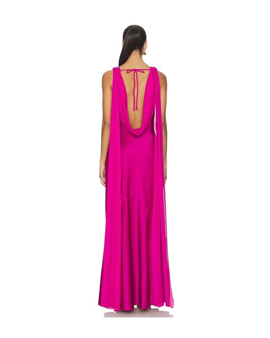 Runaway the Label Pink Gabriella Cowl Maxi Dress