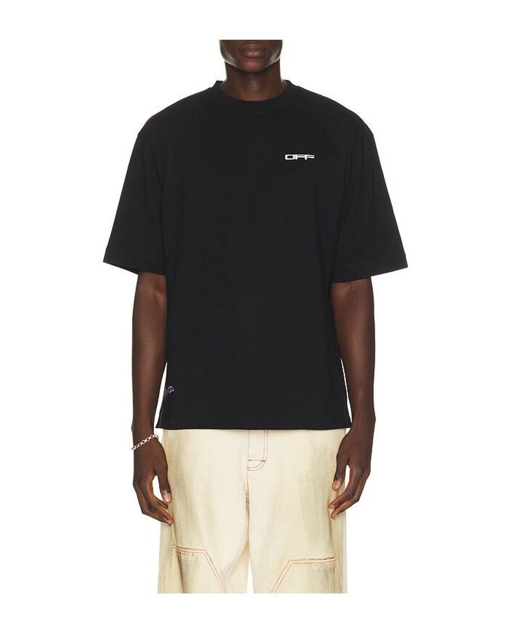 Off-White c/o Virgil Abloh Black Archigeography Arrow Skate Short Sleeve Tee for men