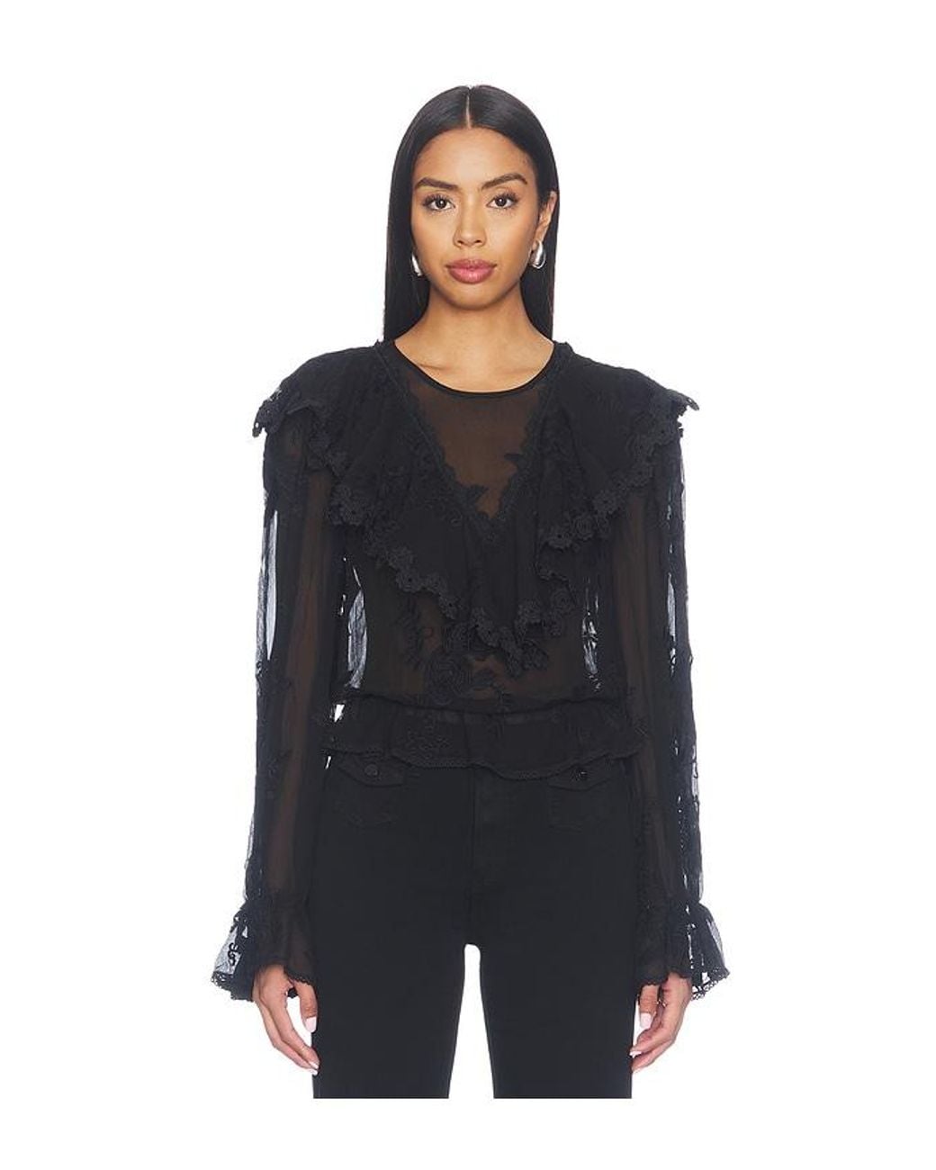 PAIGE Black Akari Blouse