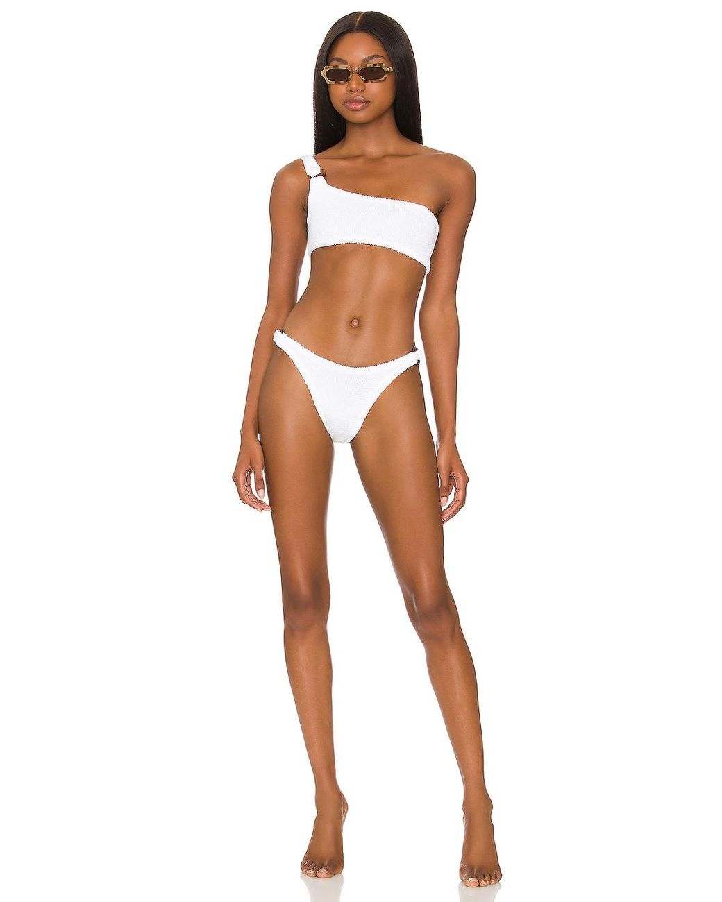 Hunza G Zadie Crinkle Bikini Set in White