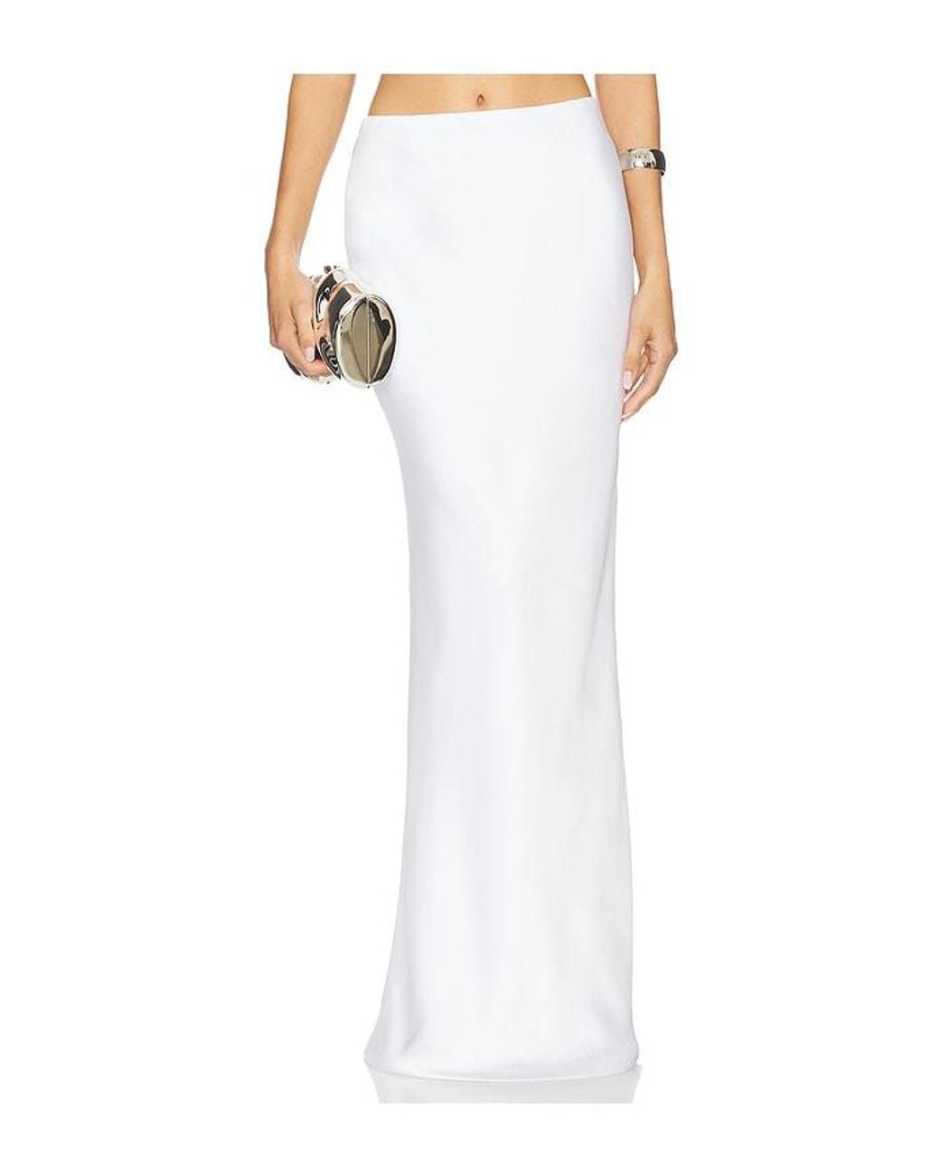 Norma Kamali White Bias Obie Skirt