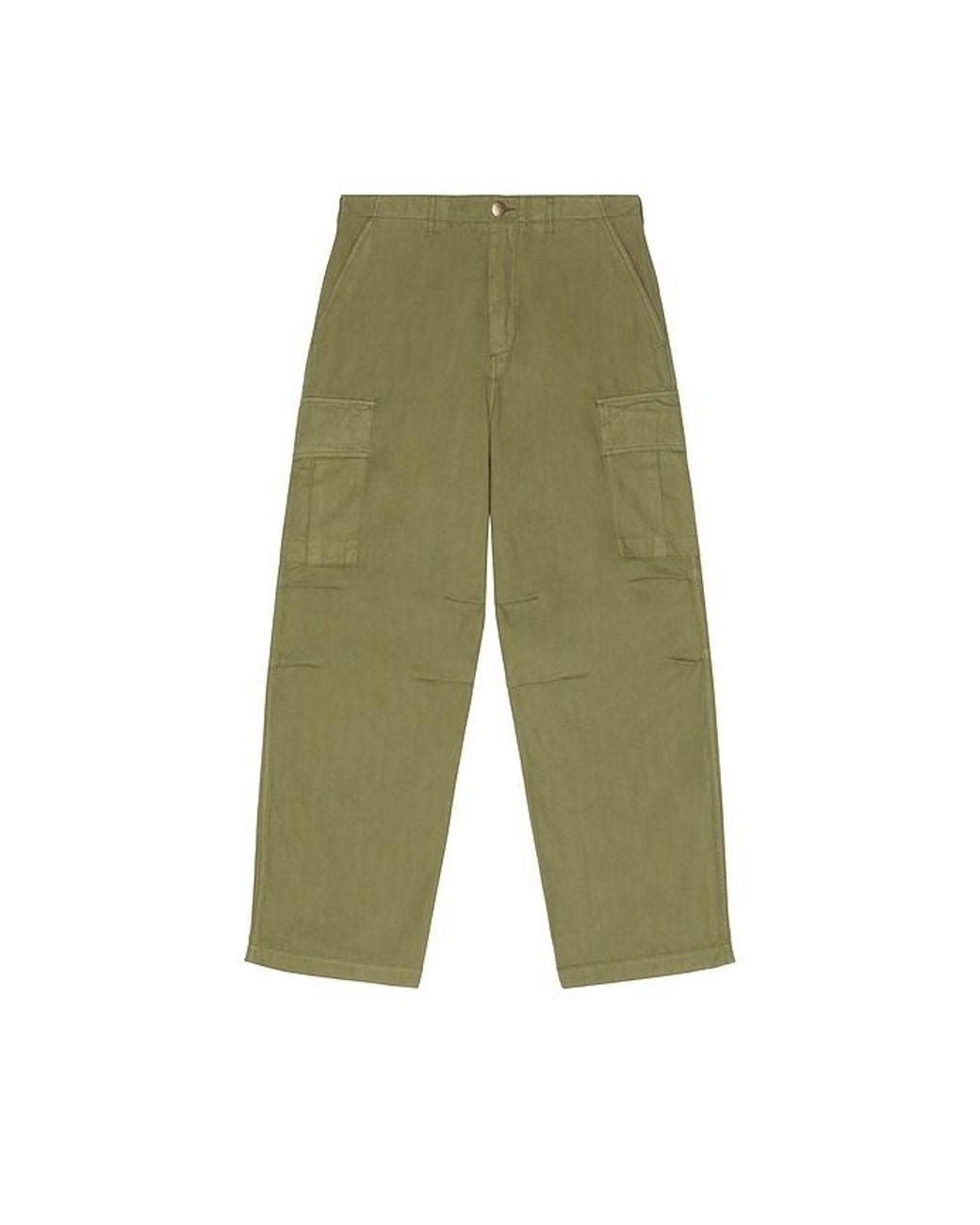 Palmes Green Herringbone Cargo Trousers for men