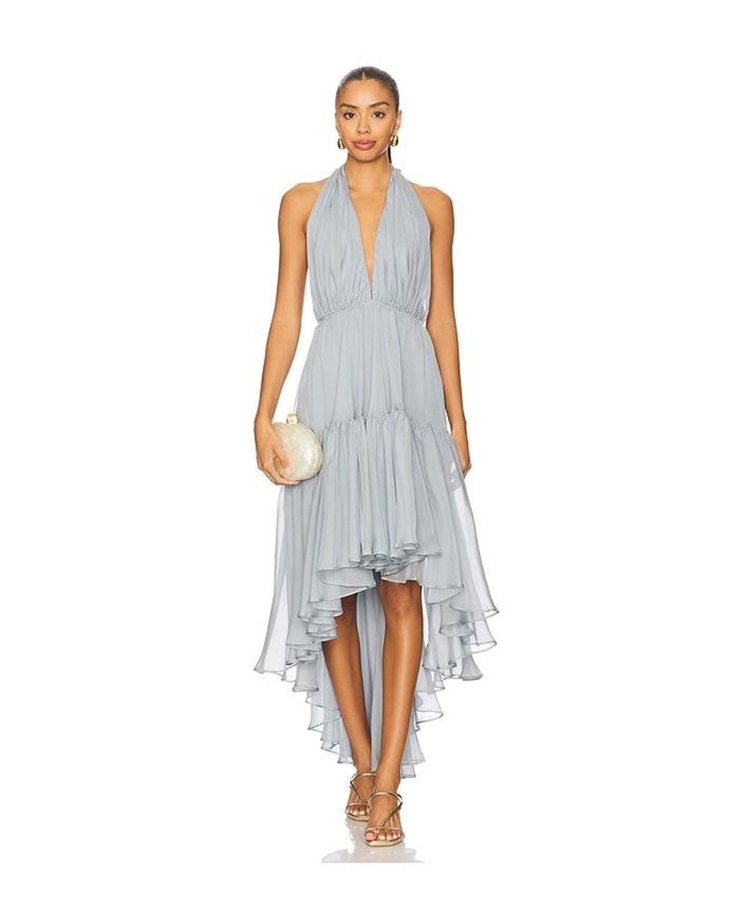 Bardot White X Revolve Leona High Low Ruffle Dress