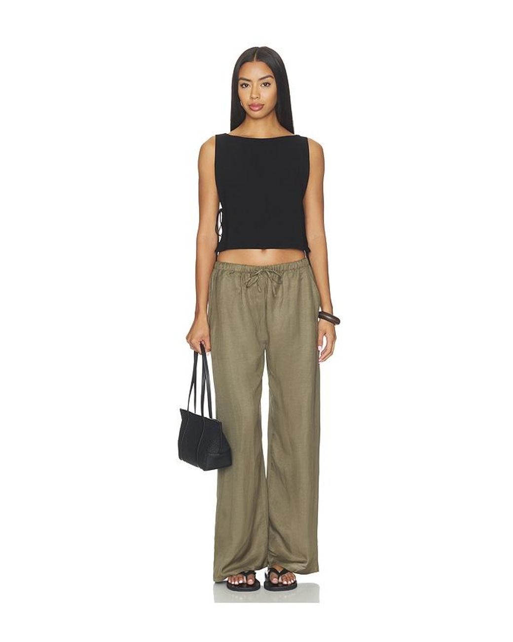 Leset Black Ari Boatneck Tie Top