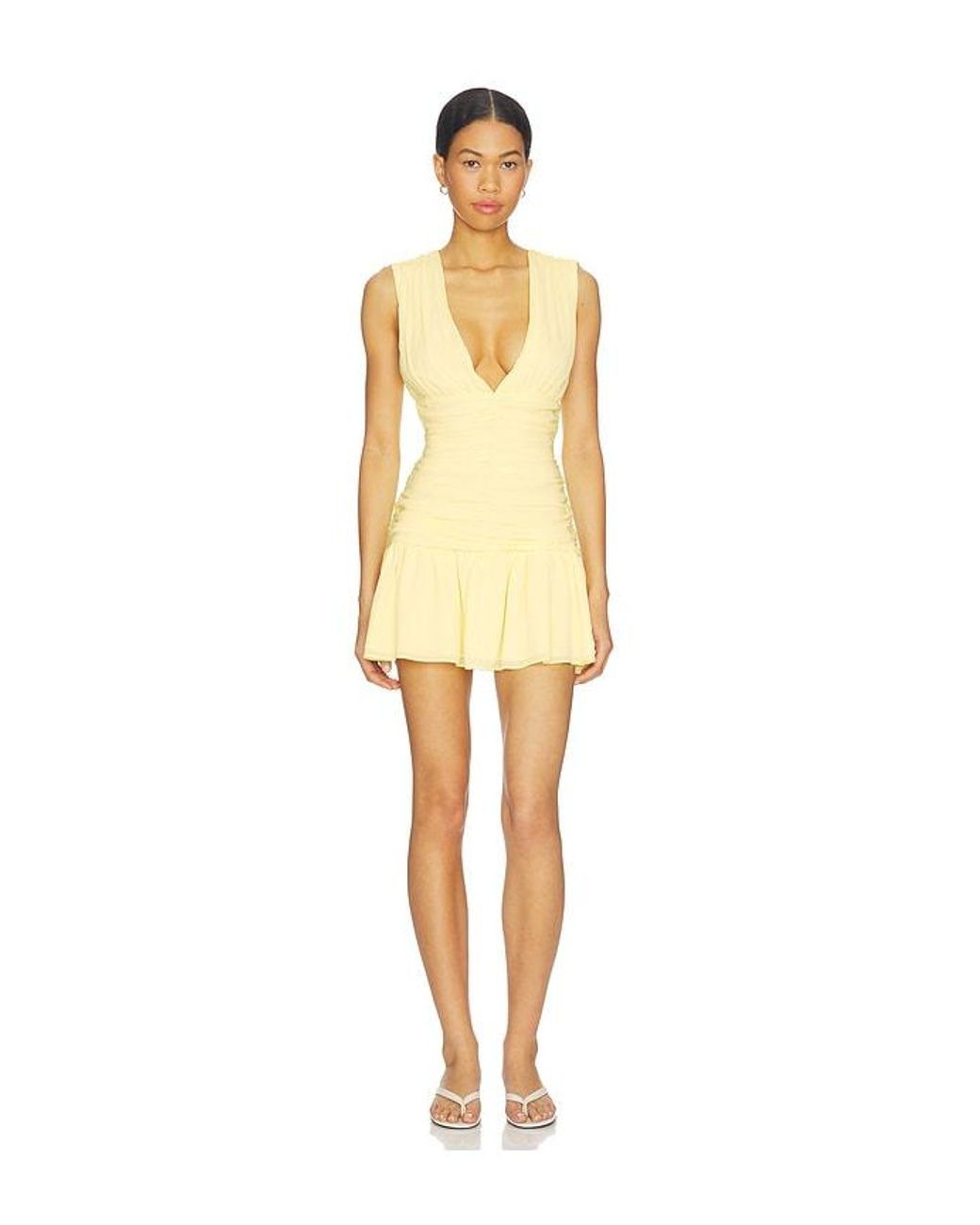 MORE TO COME Natural Elisia Mini Dress