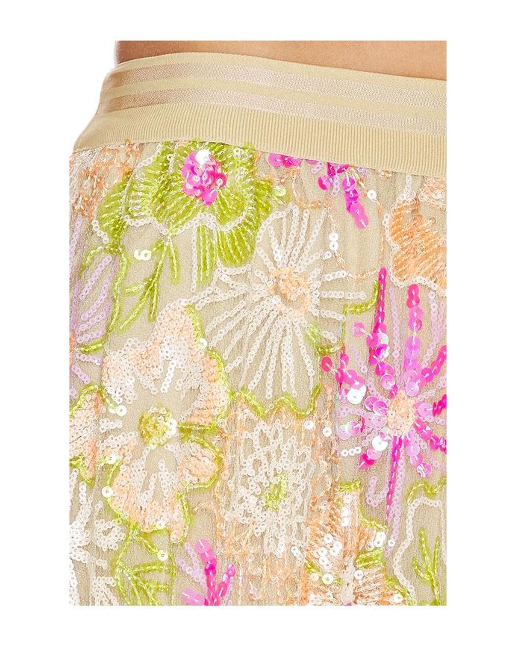 Le Superbe Multicolor Flori Culture Pleated Skirt