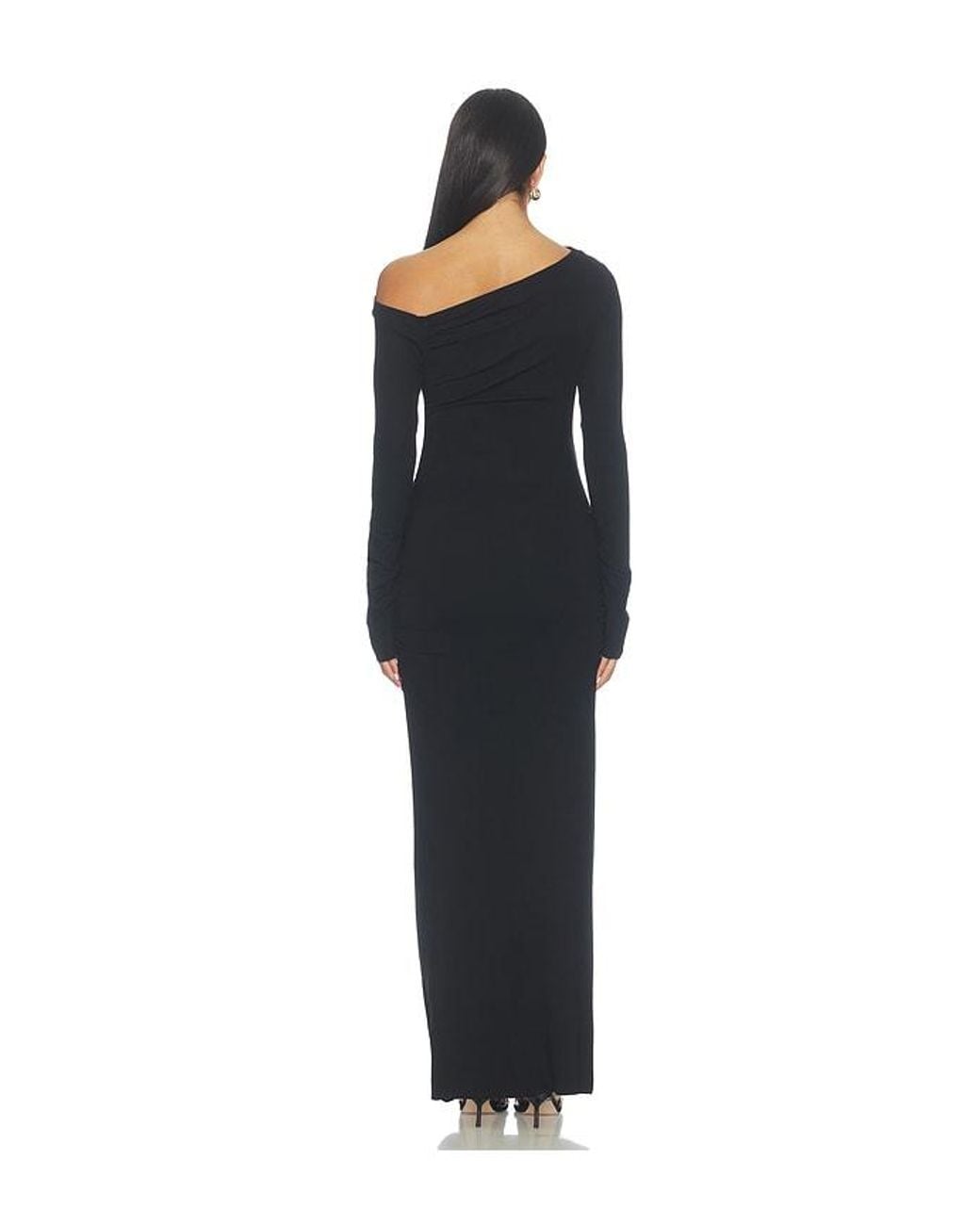 BUMPSUIT Blue Soft Rib Draped Maxi Dress