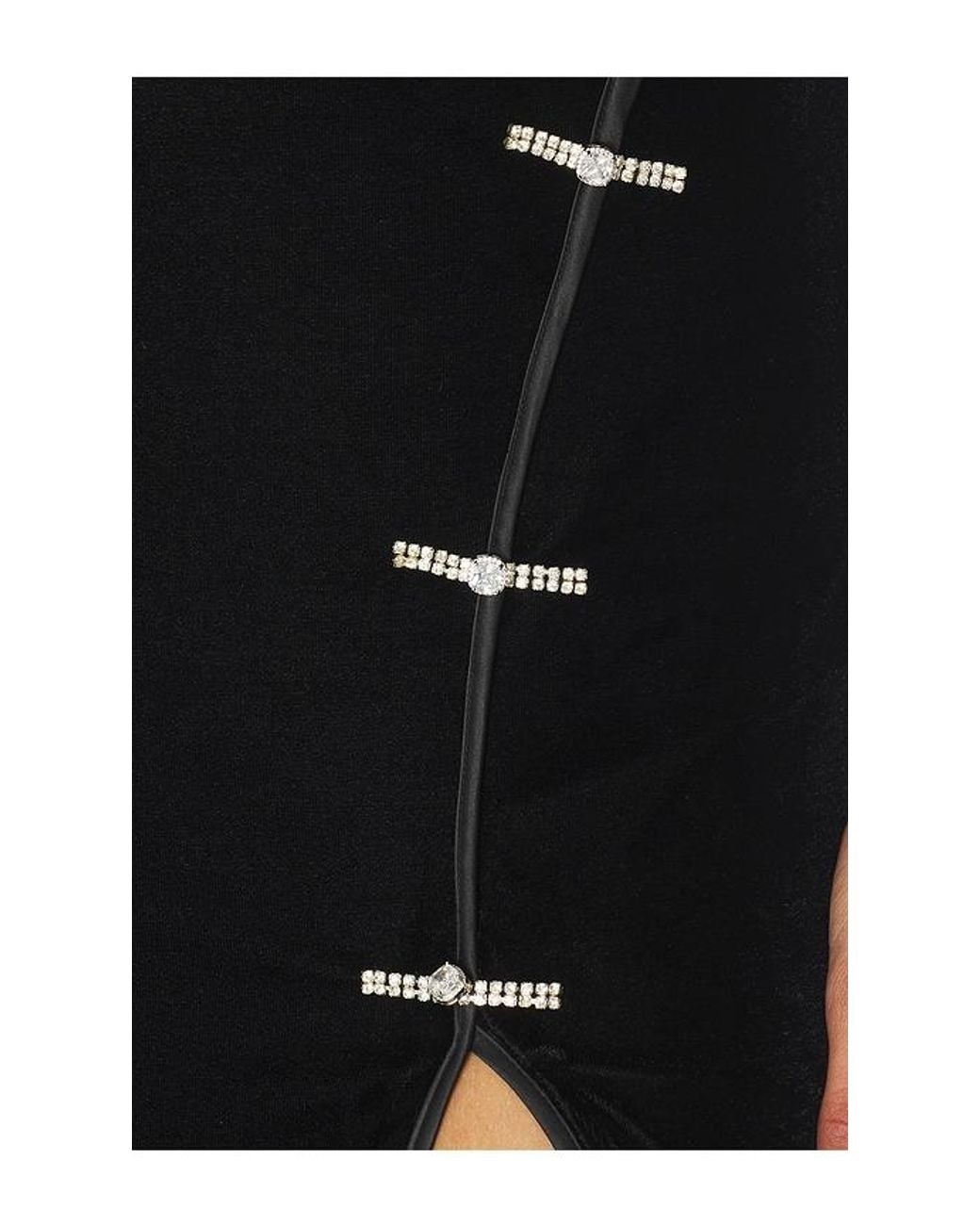 SAU LEE Black Ariana Velvet Gown
