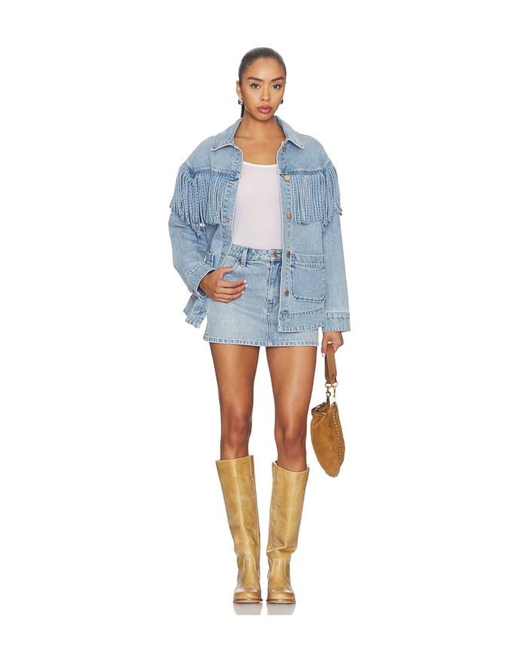 Show Me Your Mumu Blue Ojai Fringe Jacket
