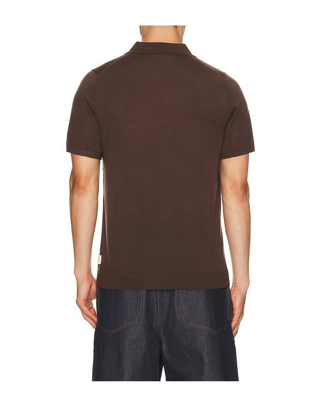 Onia Black Extra Fine Merino Wool Johnny Polo for men